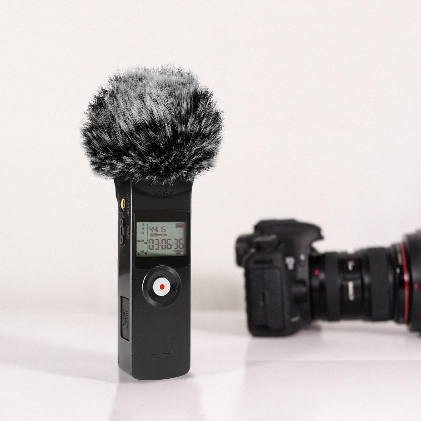 Geekria for Creators Furry Windscreen Compatible with Zoom H1, H1n Handy Recorder, Mic DeadCat Wind Cover Muff, Fluff Cover Windshield, Portable Digital Recorder (Grey / 2 Pack)