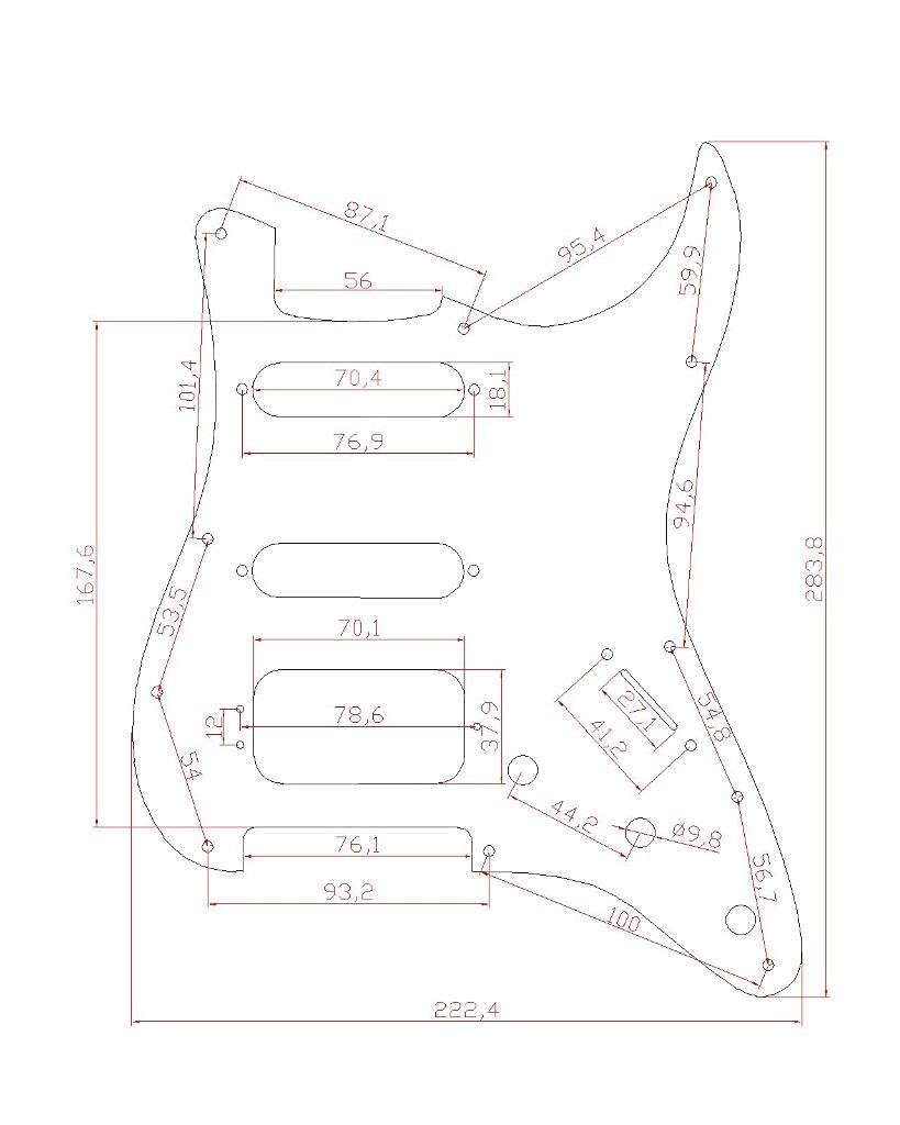 Dopro 11-Hole Strat HSS Guitar Pickguard 3-Screw Humbucking Pickup Mount Fits American Fender Stratocaster Aged Pearl