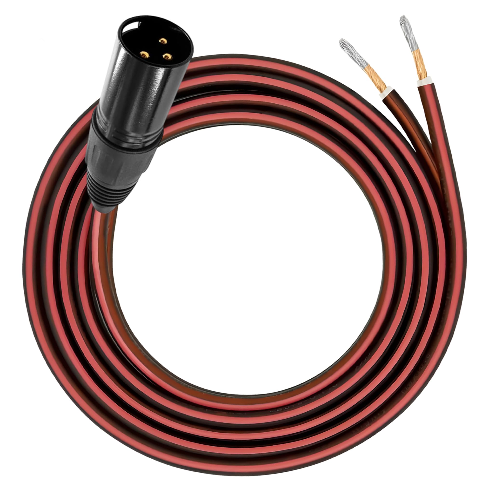 MAYWILLA 3PIN Microphone Cable Pigtail Bare Wire Open End XLR 3PIN Male Connector Speaker Audio Mic DIY Replacement Extension Cord for DJ/PA Subwoofer Amplifier Mixer-2M/6.56FT