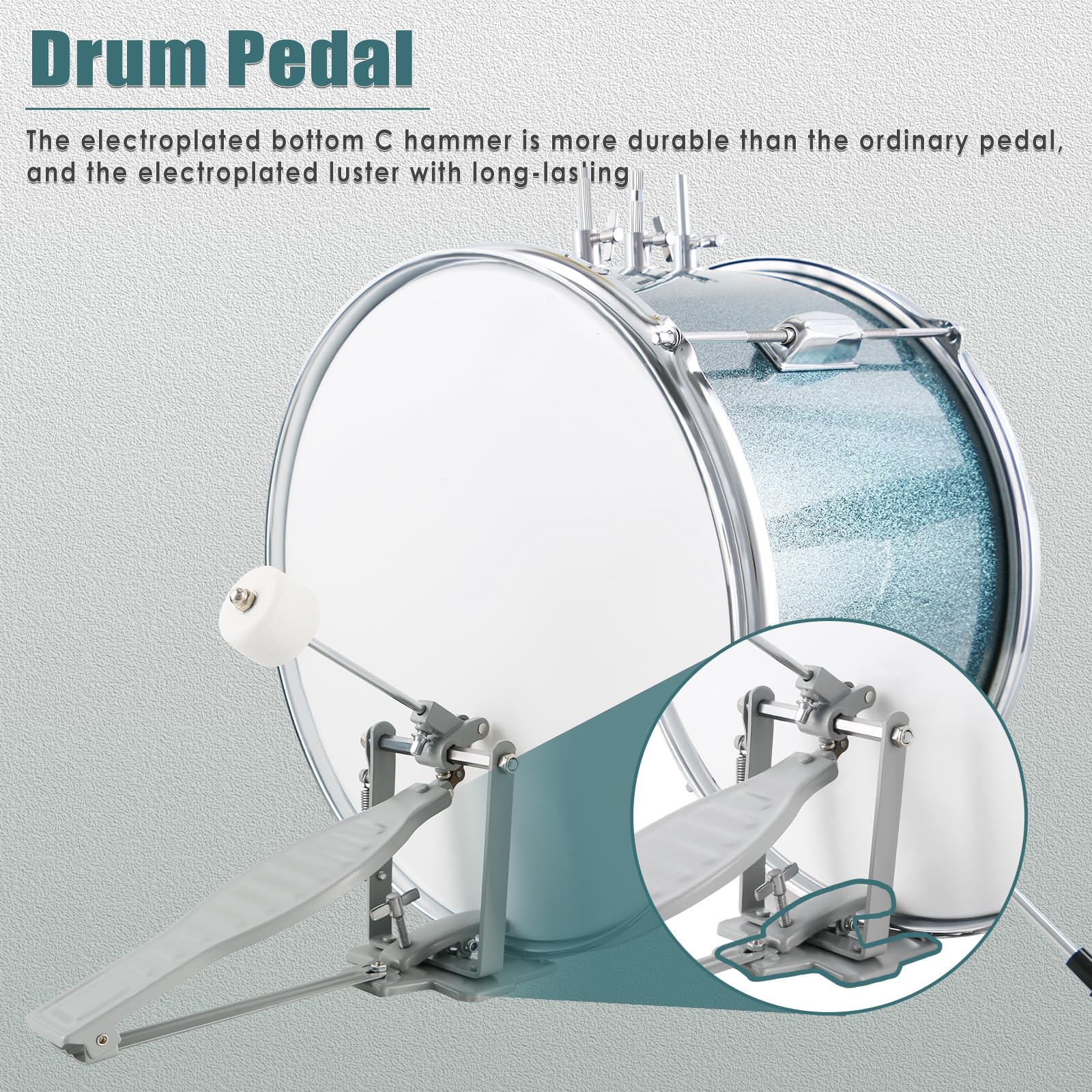 EASTROCK 3 Piece 14” Junior Drum sets for Drummer,Blue-black