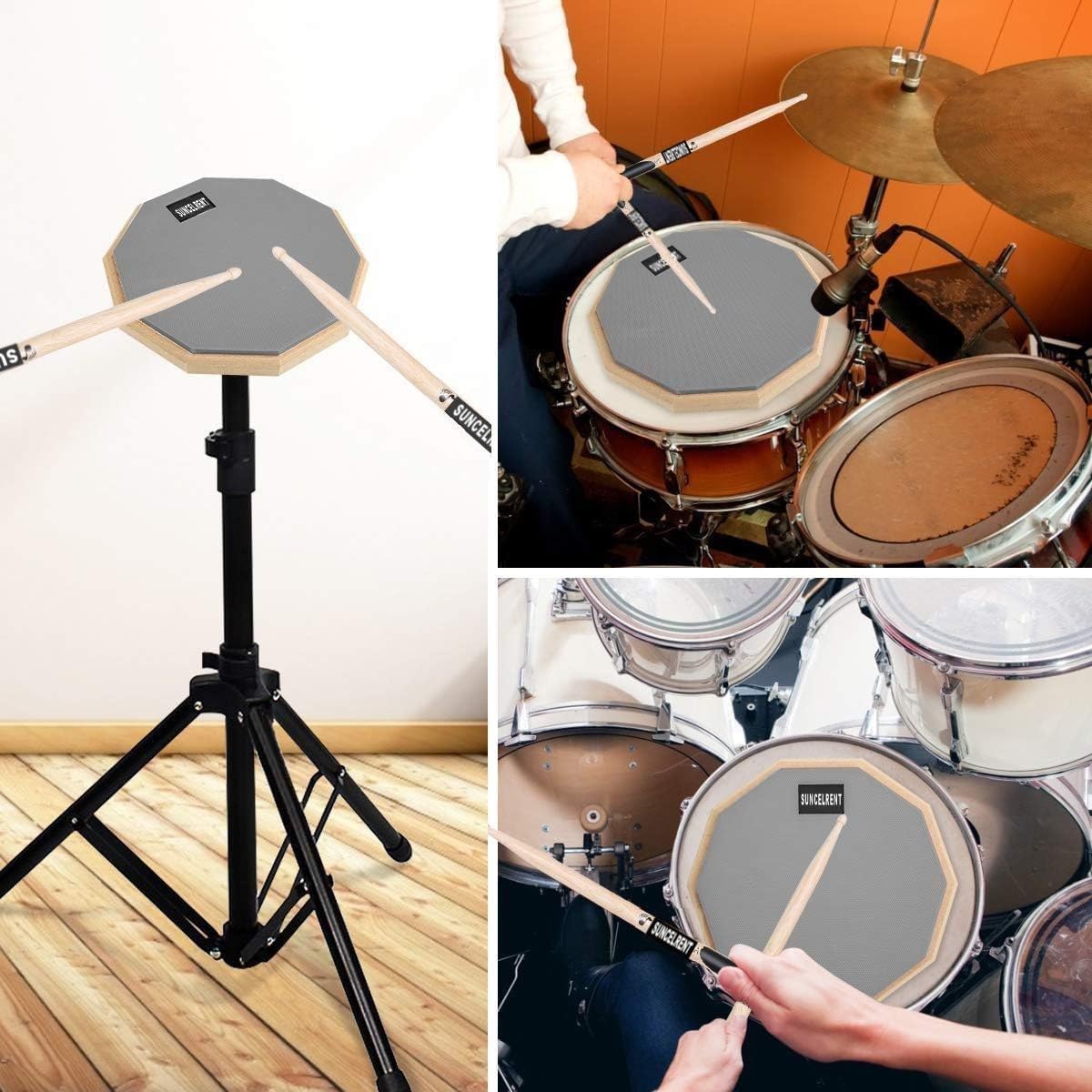 SUNCELRENT Silent Drum Pad, 8 or 12 Inch