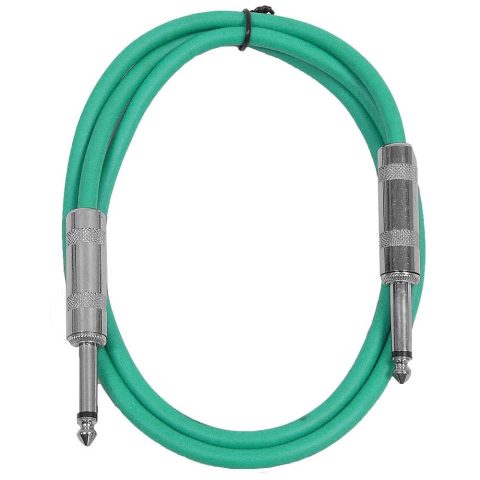 Seismic Audio – SASTSX-2 – 2 Foot TS 1/4″ Guitar, Instrument, or Patch Cable Green