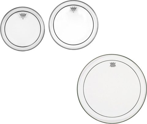 Remo PP-1470-PS Pinstripe Clear Tom Drumhead Pack – 10″, 12″ & 16″