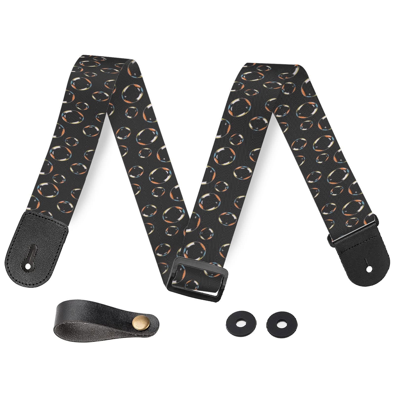 HSIAHOU Guitar Strap Electric Bass Guitar Straps Personalized Guitar Strap soap bubbles Strap