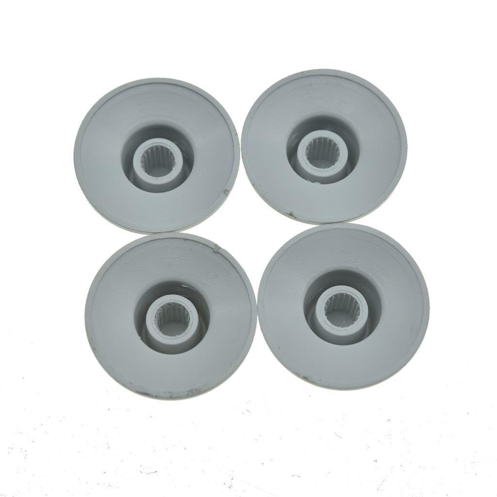 KAISH 4X White with Silver Cap LP Guitar Witch Hat Knobs Top Hat Knob for Epi Les Paul SG