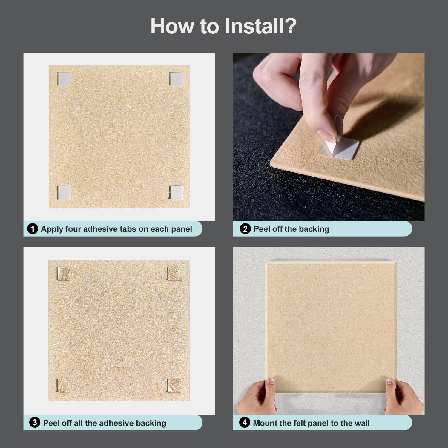 UMIACOUSTICS 12 PCS Acoustic Panels,11.8″ x 11.8″ x 0.35″ Sound Proof Wall Panels, Sound Absorbing Panels and Cork Board for Office, Studio, Home Theater, Deep Grey