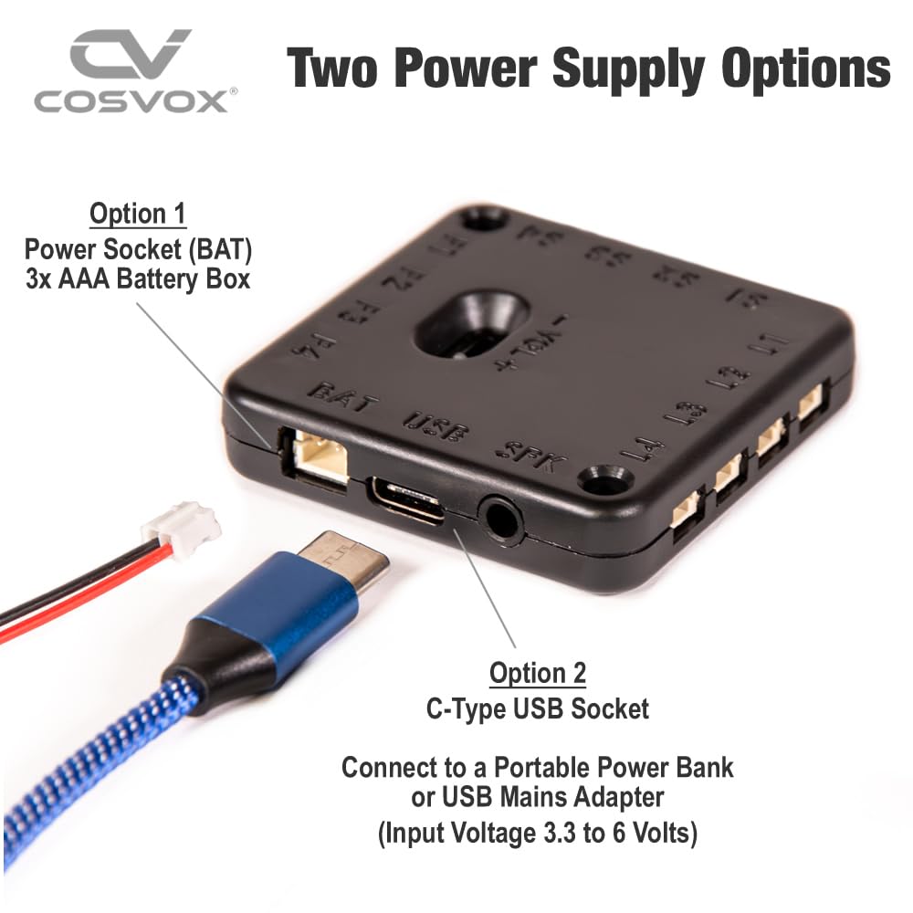 COSVOX Cosplay Sound Effects Module. DIY Audio MP3 Sound Chip with 4 Push Buttons, 8MB Memory. Add Sound Effects or Music to Your Cosplay Costume Accessories, Crafts, Props and Replicas.
