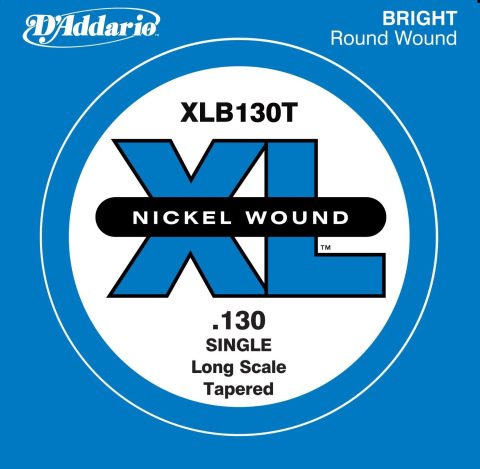 D’Addario XLB130T Nickel Wound Bass Guitar Single String, Long Scale, .130, Tapered