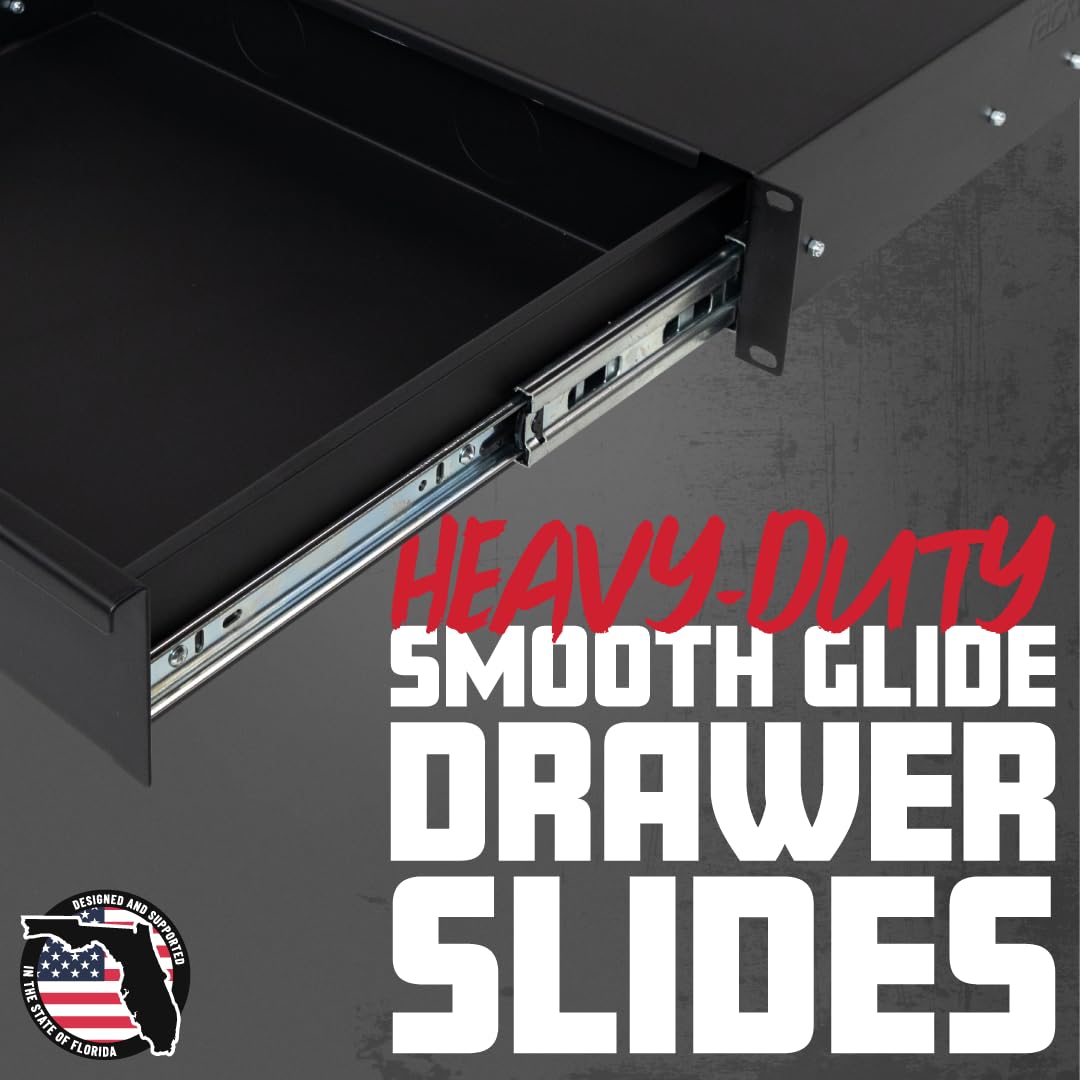 Gator GRW-DRWDF4 Rackworks Standard 4U Rack Mount Drawer with Foam Interior and Lock, 14.2″ Deep ()