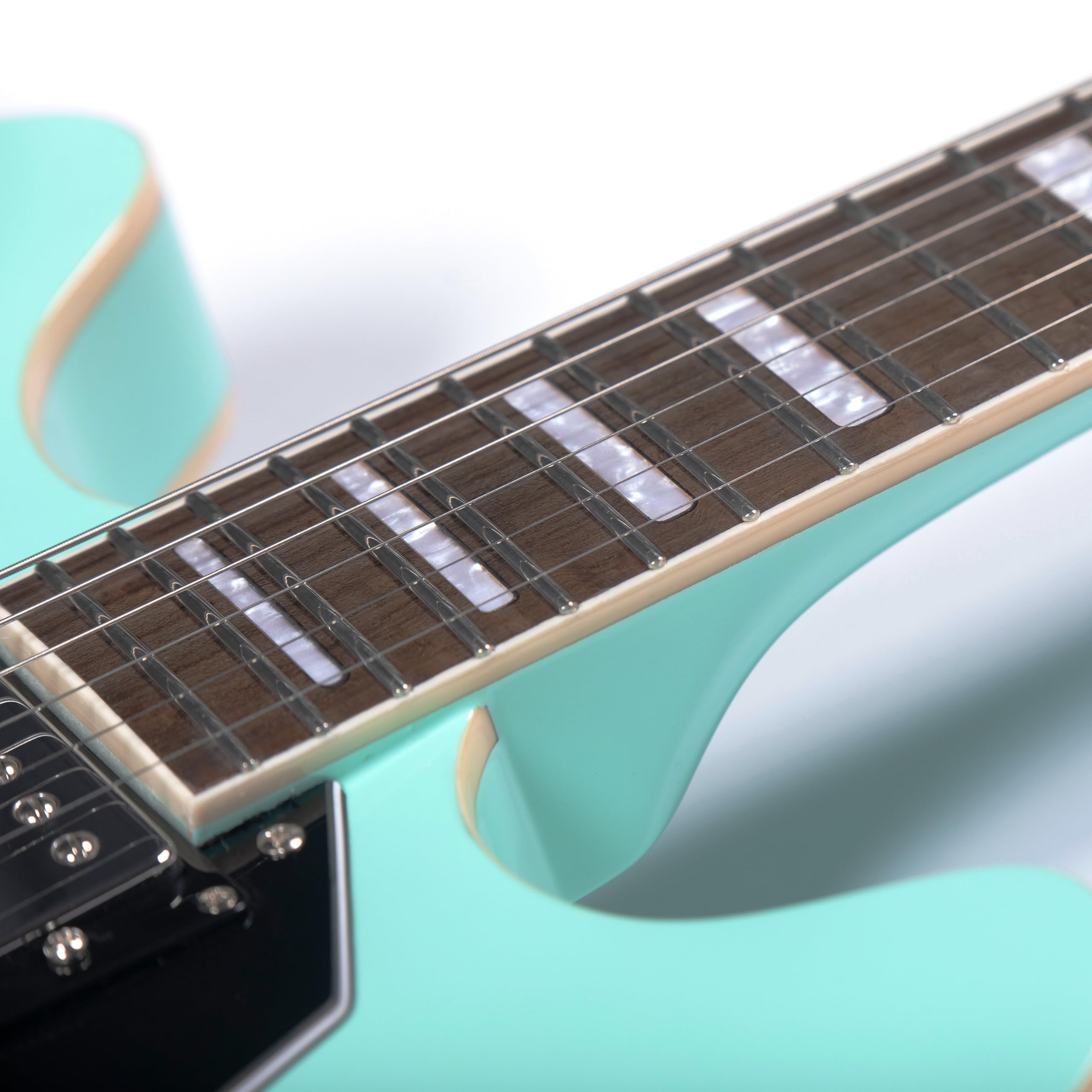 Redid Semi-Hollow Body Electric Guitar RD-100 Jazz Guitar with F-Hole,Maple neck,humbucker Pickups(Green)