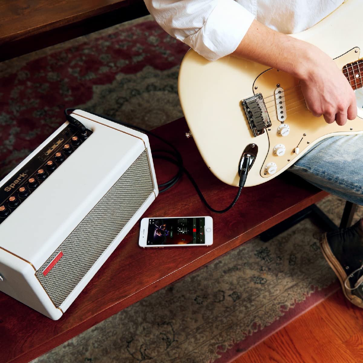 Positive Grid Spark Pearl 40W Smart Guitar Practice Amp & Bluetooth Speaker