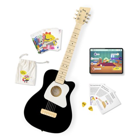 Loog Pro VI Acoustic kids real guitar for Beginners Compact size Ages 9+ Learning app and Lessons included Yellow