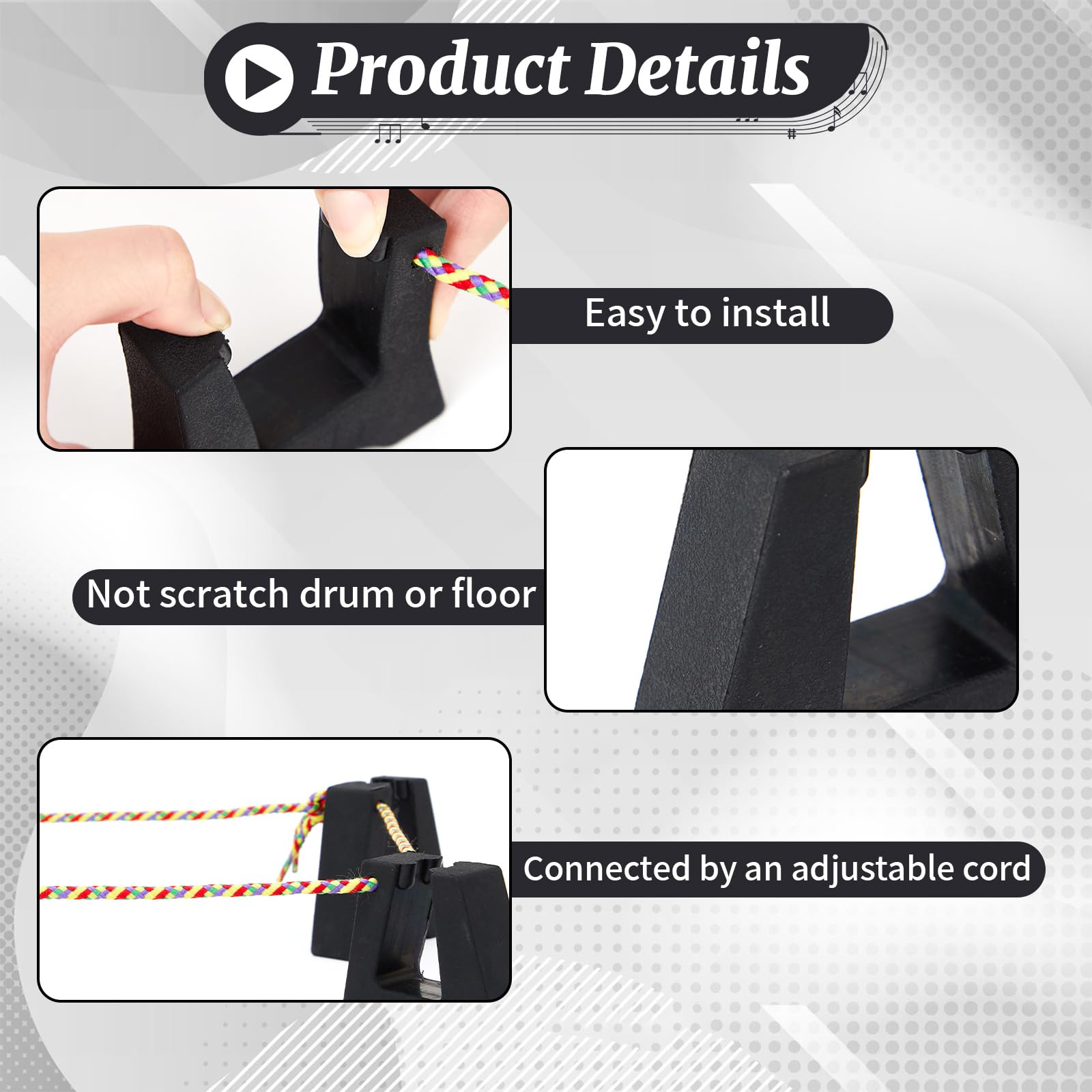Boao 1 Set Rubber Conga Stand Drum Feet Risers for Conga Accessories