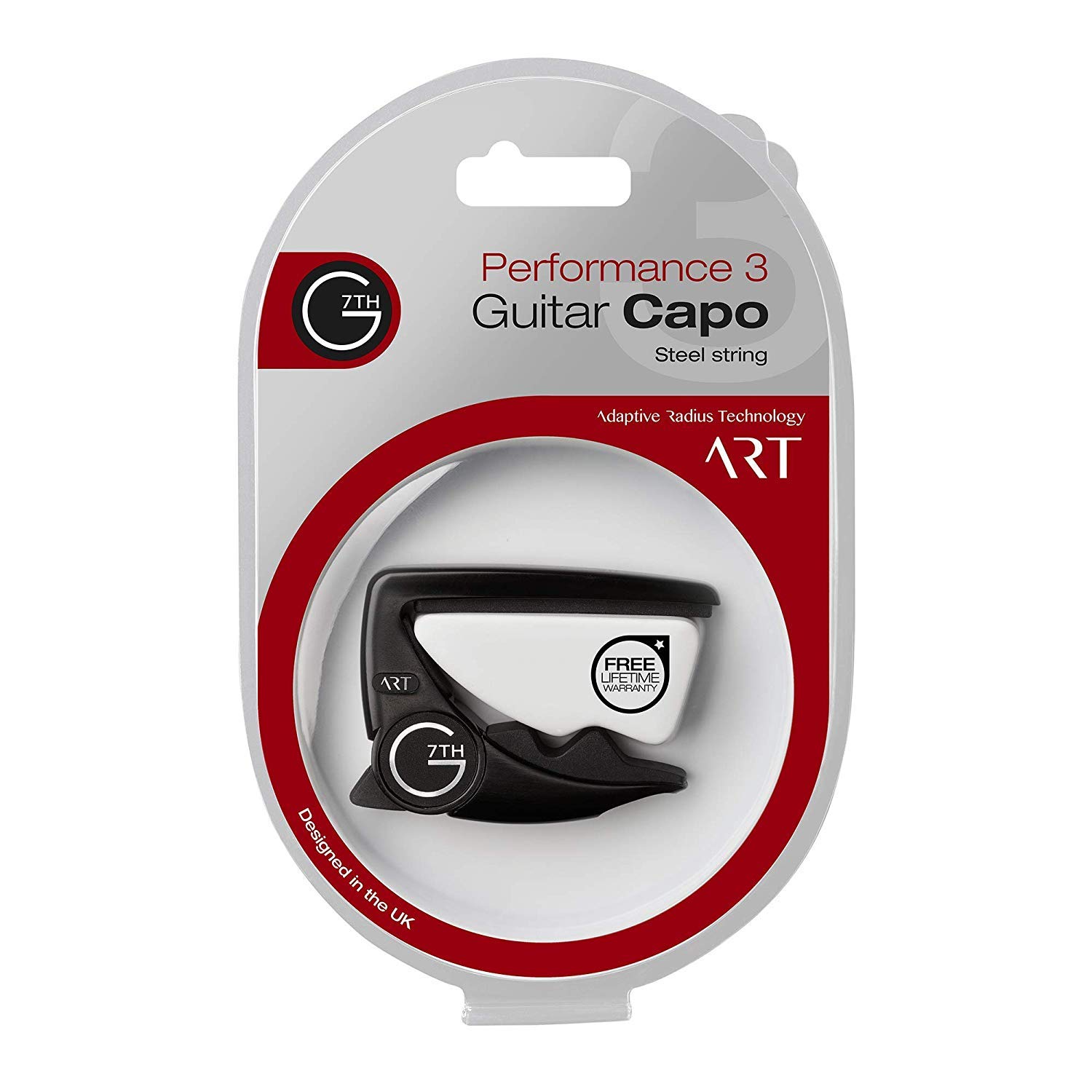 G7th Performance 3 ART Capo – 6 String, Satin Black – Bundled with Dunlop Variety Pick Pack