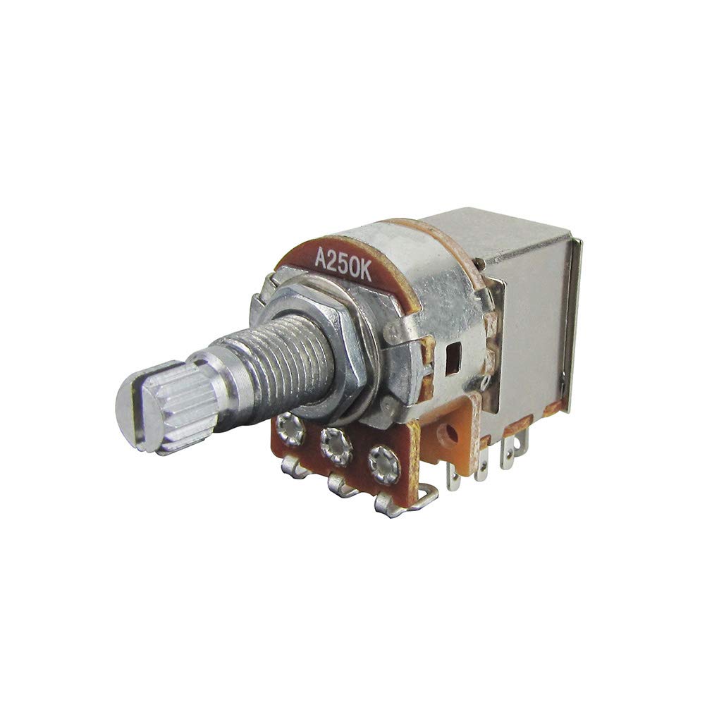 FLEOR 2pcs Push Pull Guitar Pots 18mm Split Shaft A250K Audio Taper Potentiometers