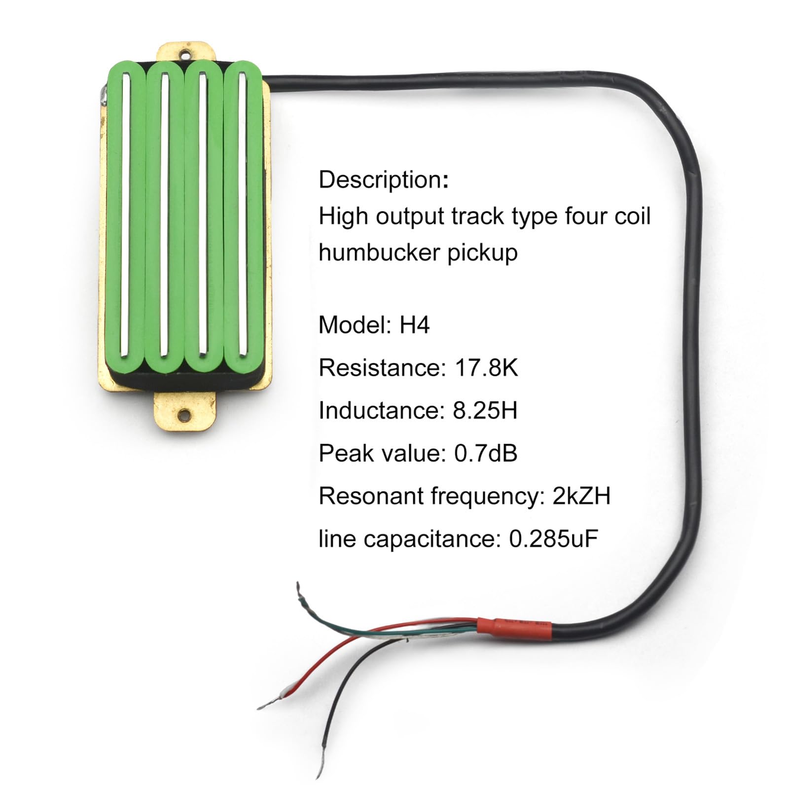 SAPHUE 2-Dual Blade Electric Guitar High Output Track Type Four Coil Humbucker Pickup Green