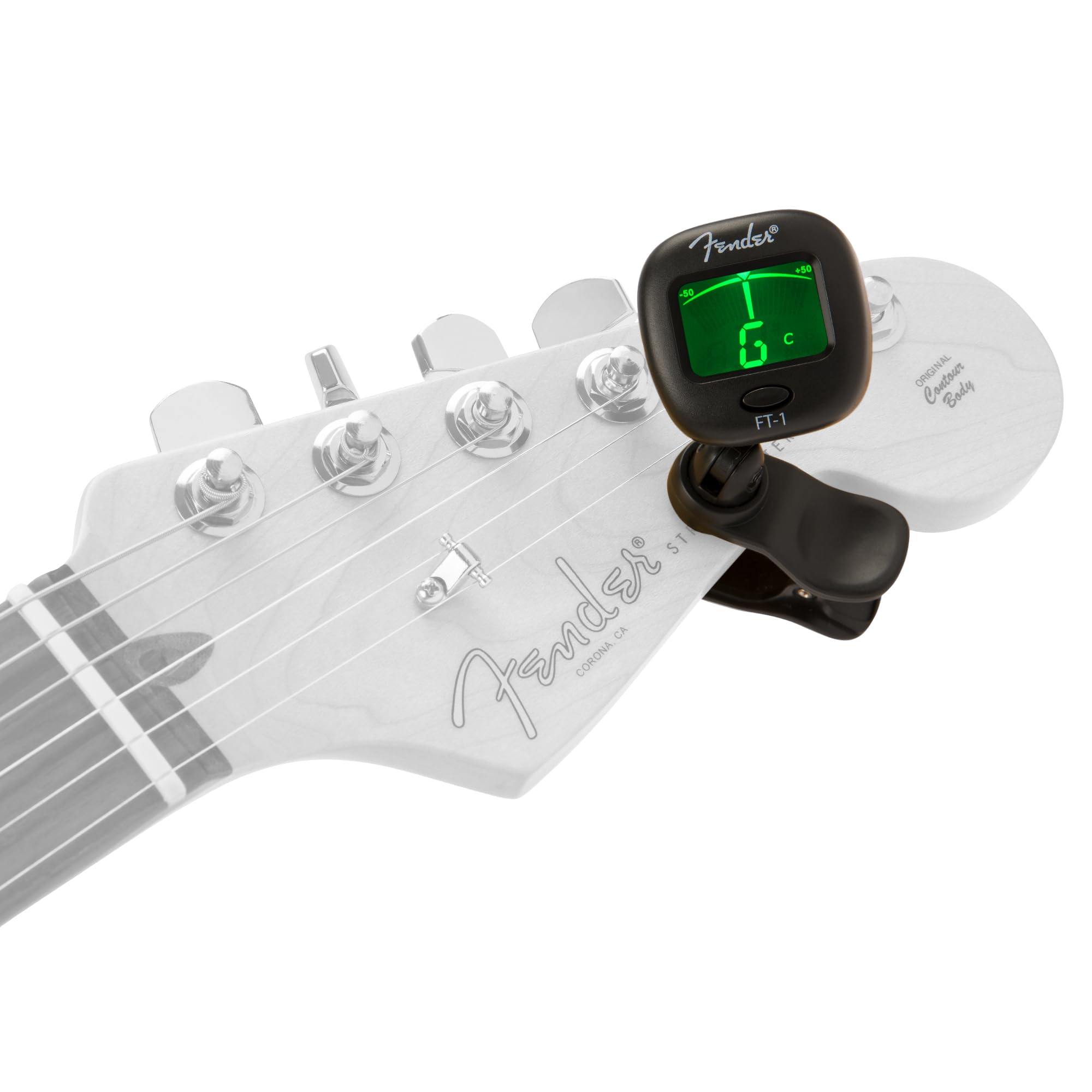 Fender 239978000 FT-1 Professional Guitar Tuner Clip On, Guitar Accessories, with 1-Year Warranty, Full-Range Chromatic Guitar Tuner with Dual-Rotating Hinges, A4 Calibration