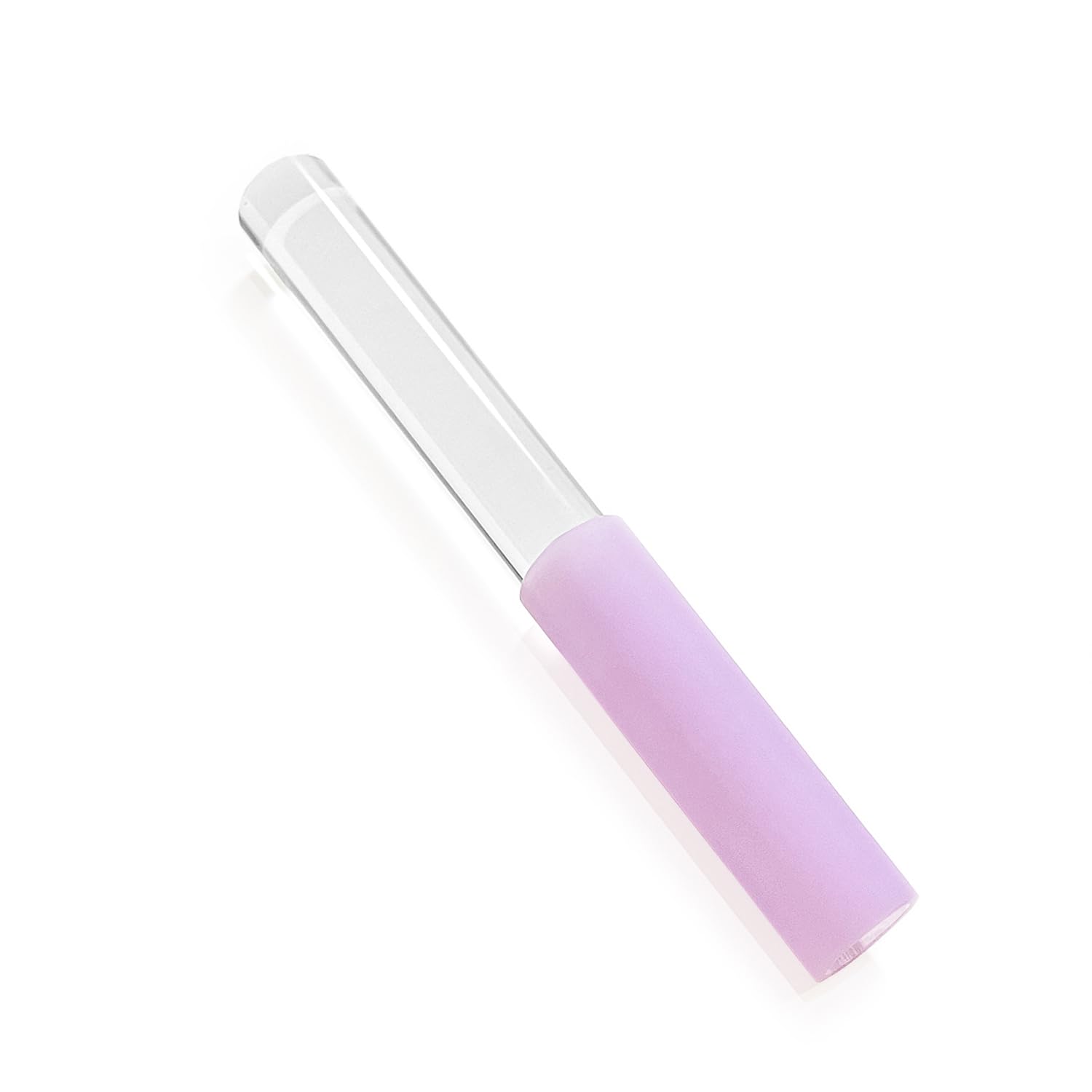 UPCEED Singing Bowl Mallet Clear Solid Acrylic Base Rubber Striker Mallet for Playing Quartz Crystal Singing Bowls with Bundle Pocket(Purple)