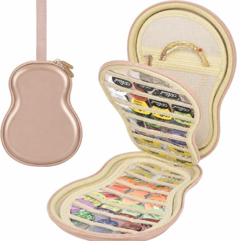 ANKHOH Guitar Pick Case for Fender/for Acoustic 63+ Slots (Light Gold)