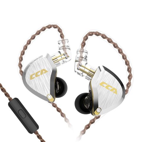 CCA C12 5BA+1DD Hybrid in-Ear Earphones with Mic, Amber Gold