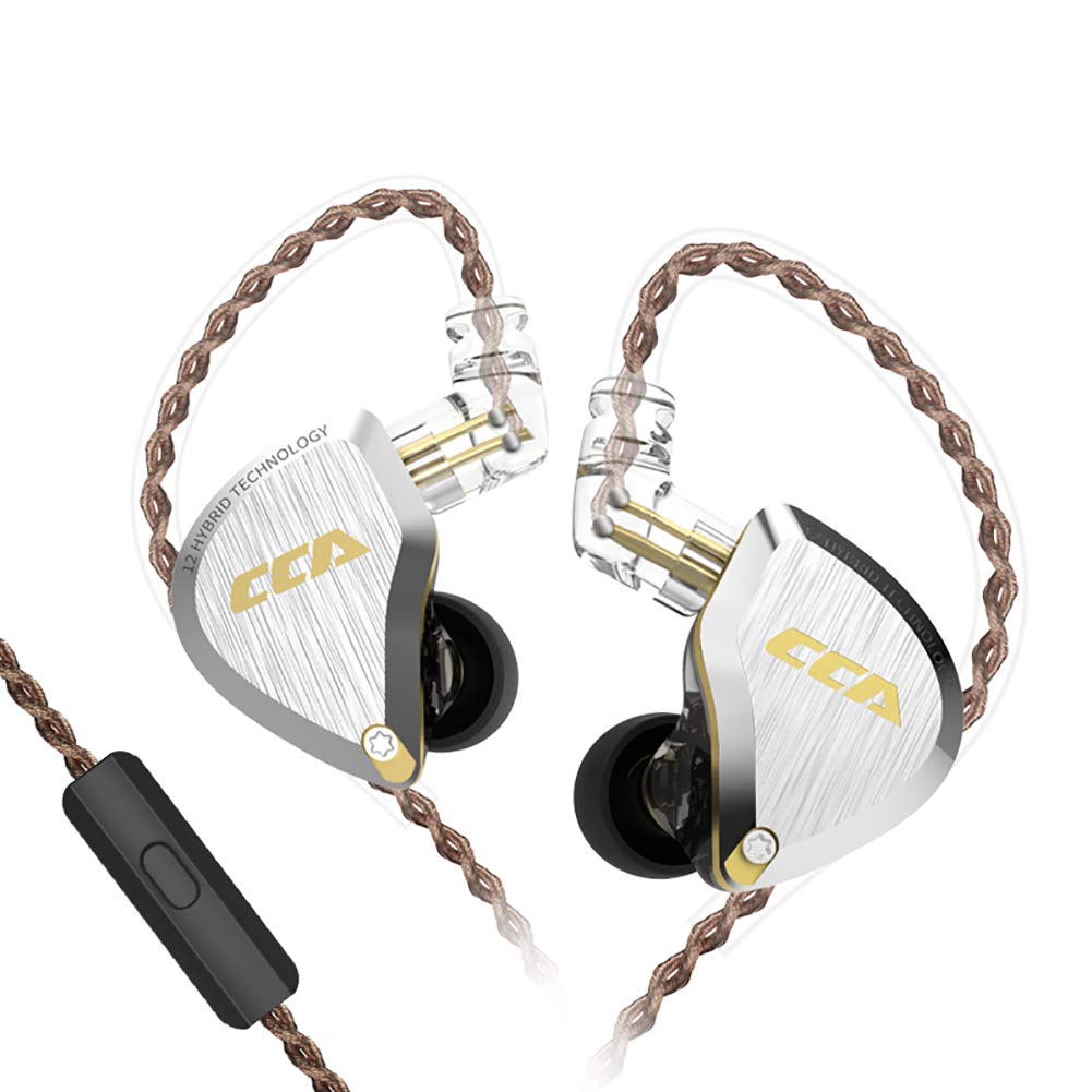 CCA C12 5BA+1DD Hybrid in-Ear Earphones with Mic, Amber Gold