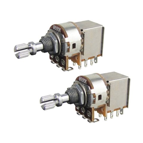 FLEOR 2pcs Push Pull Guitar Pots Short 15mm Split Shaft B500K Linear Taper Potentiometers