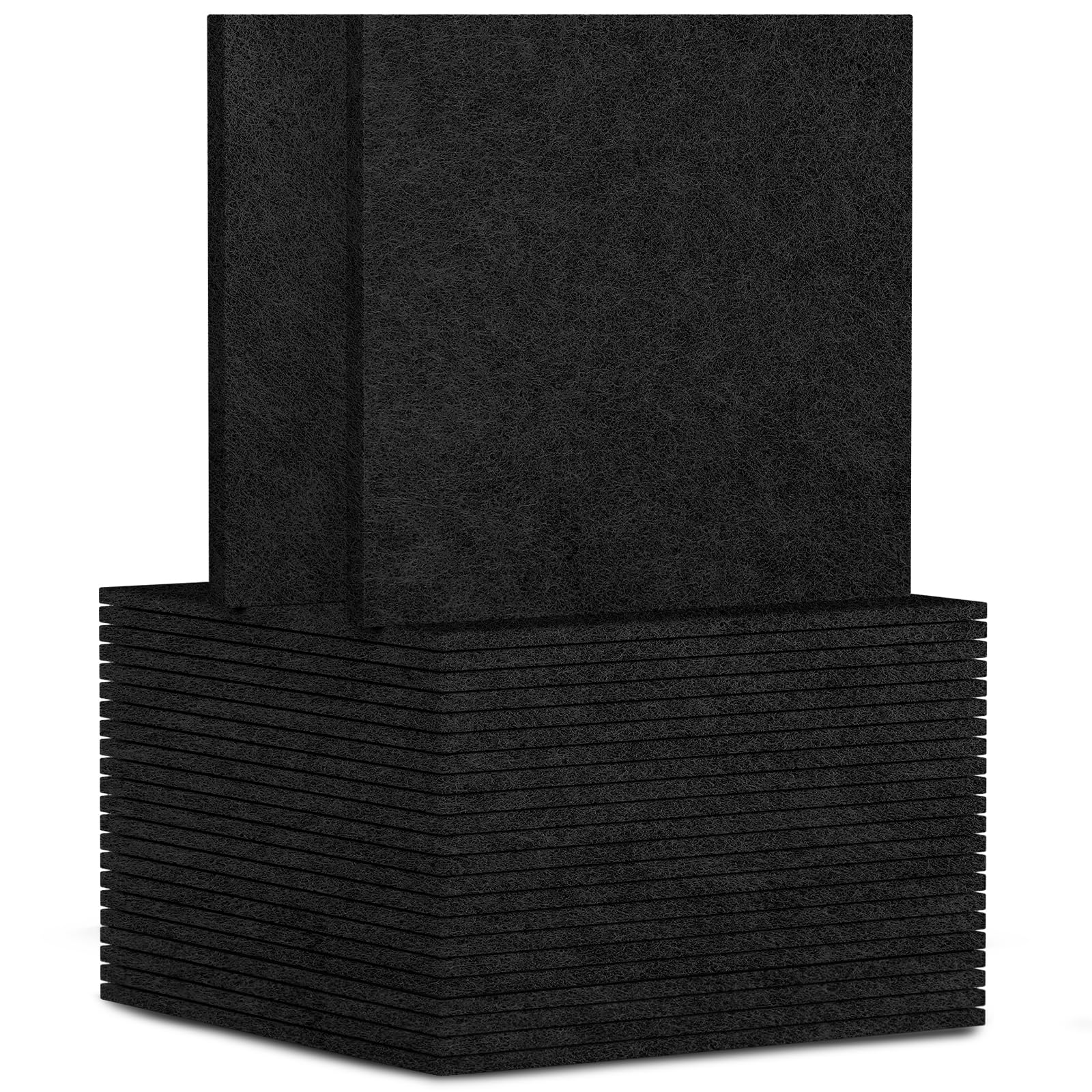 TroyStudio 24Pcs Acoustic Panels, 12 x 12 x 0.32 Inches Polyester Felt Wall Covering Tiles Sound Absorbing Panel, Decorative Padding Reverb Echo Dampening Boards for Door Music Recording Home Studio