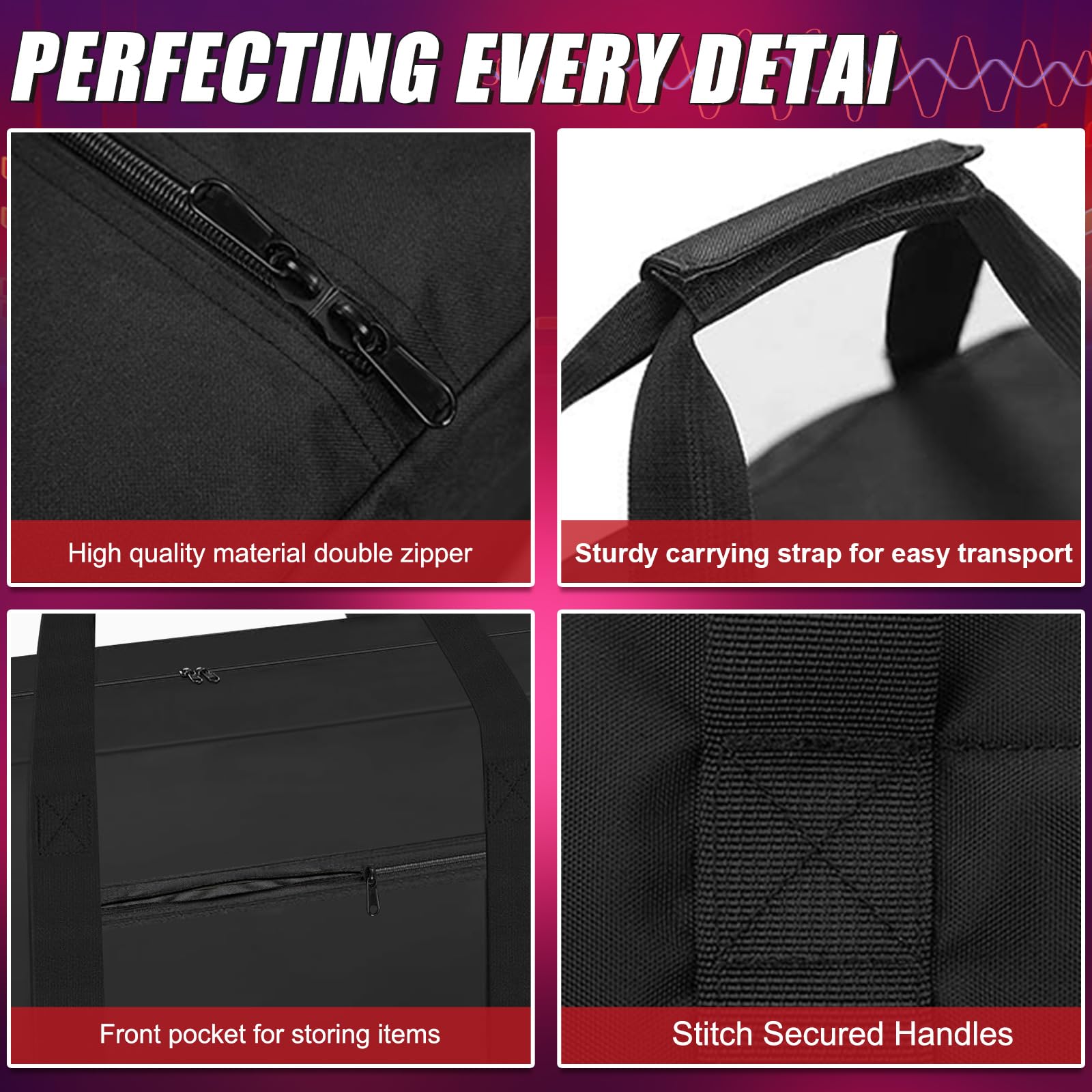 Heavy Duty Water-Resistant DJ Facade Booth Carrying Bag 48″Lx 5.5″W x23.6″H