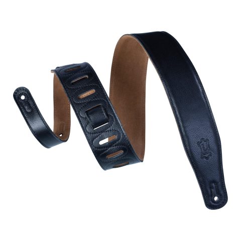 Levy’s Leathers 2.5″ Garment Leather Guitar Strap with Foam Padding and Suede Backing, Black (M26GF-BLK)