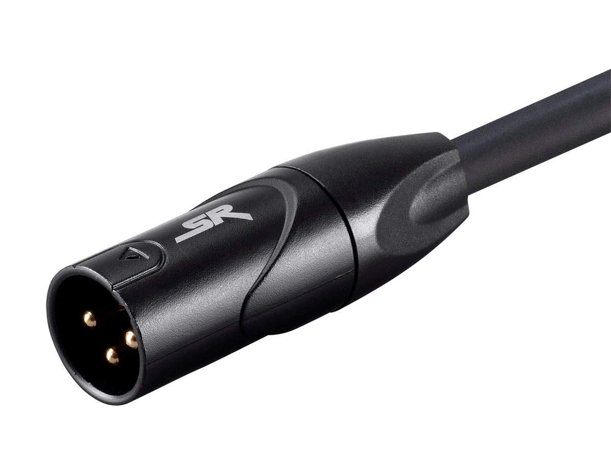 Monoprice XLR Male to XLR Female Cable – Microphone & Interconnect, Gold Plated, 16AWG, 35 Feet, Black – Stage Right Series