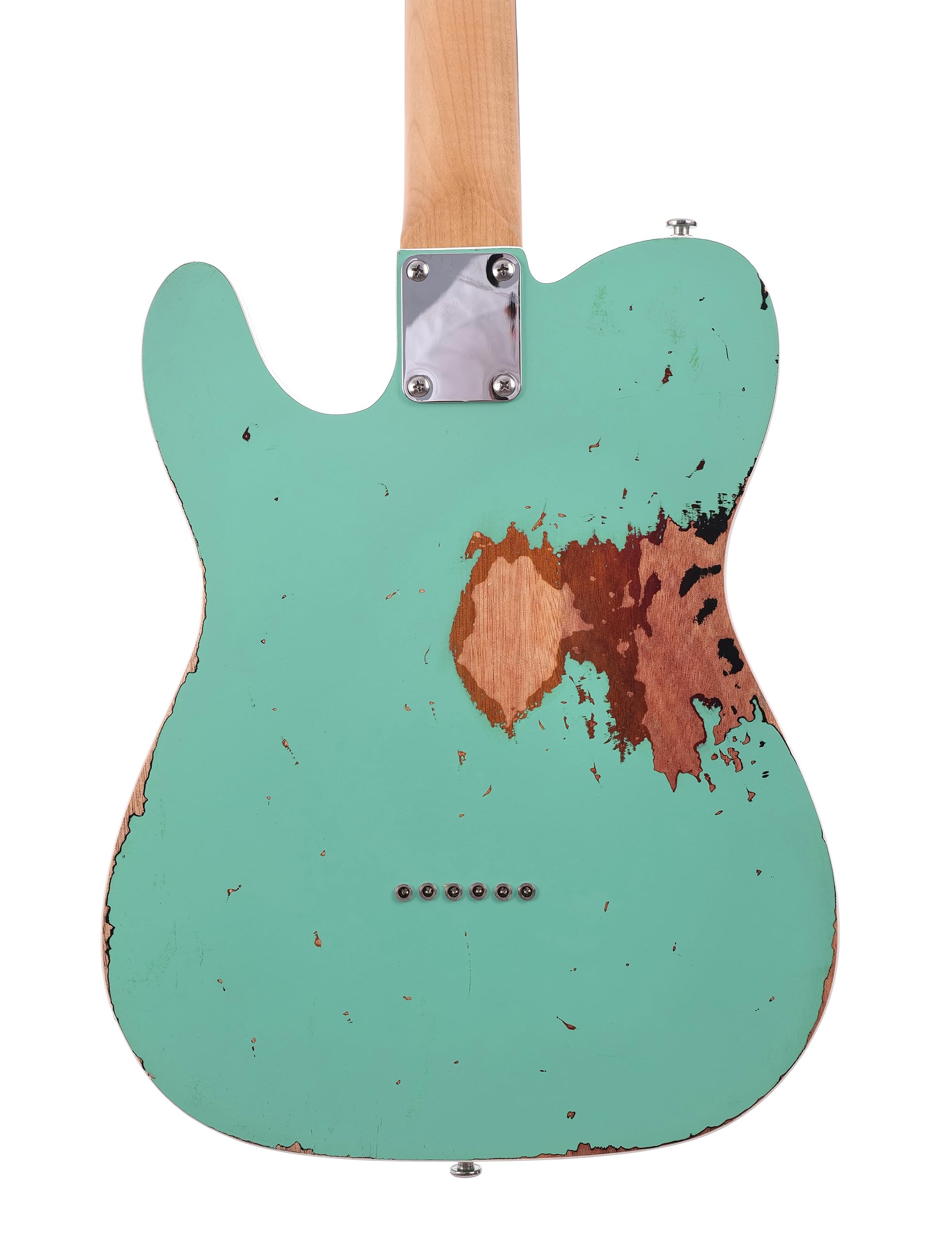 KGD Relic electric guitar mahogany body carbonized maple neck rosewood fretboard 6-string solidbody electric guitar S-S pickupsbrass barrel saddle bridge (Spectra Green)