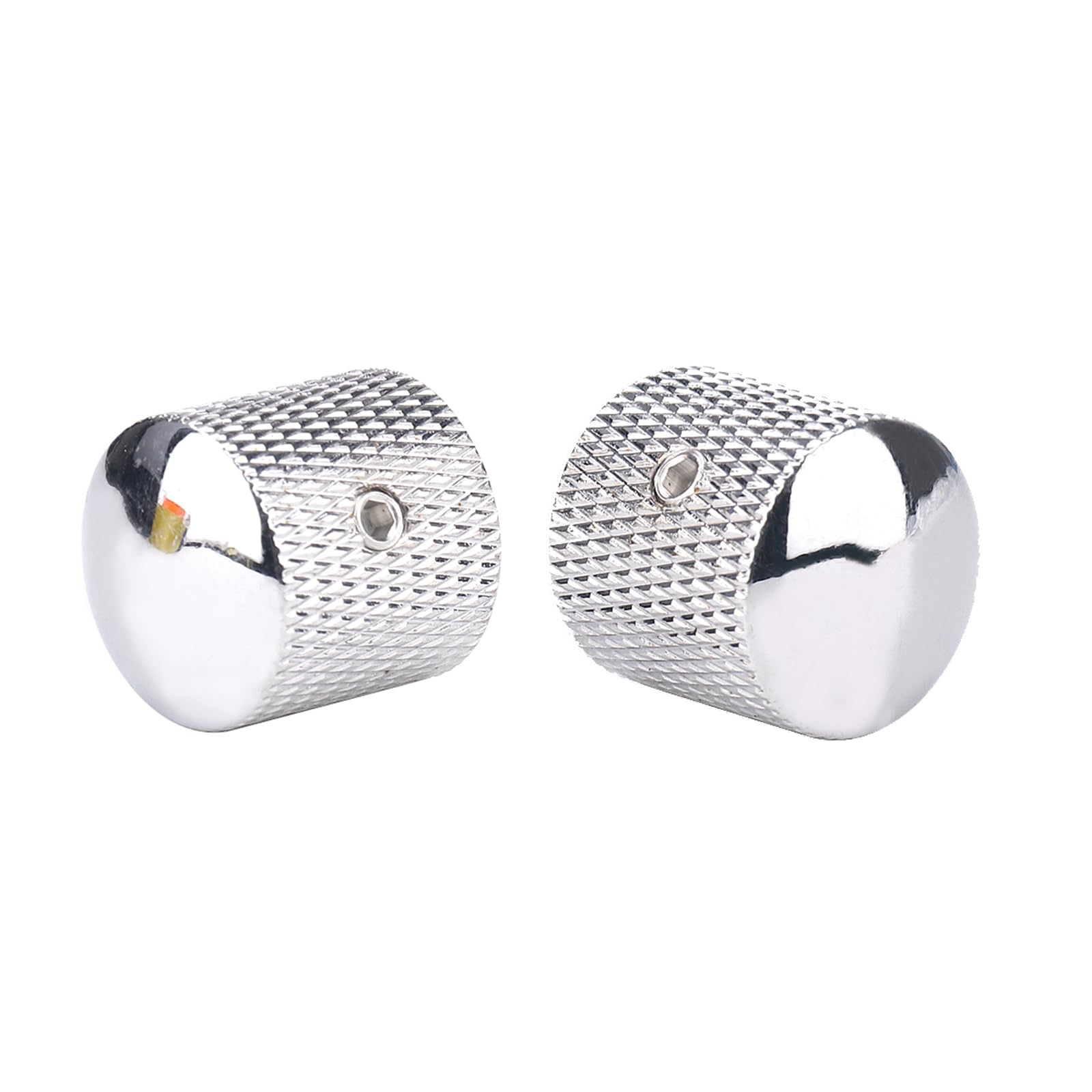 XIYANGJUAN 2Pcs Metal Electric Bass Guitar Knobs Chrome Volume Tone Speed Control Silver Knob for Fender Telecaster Ibanez Bass Guitar Accessories (Silver)