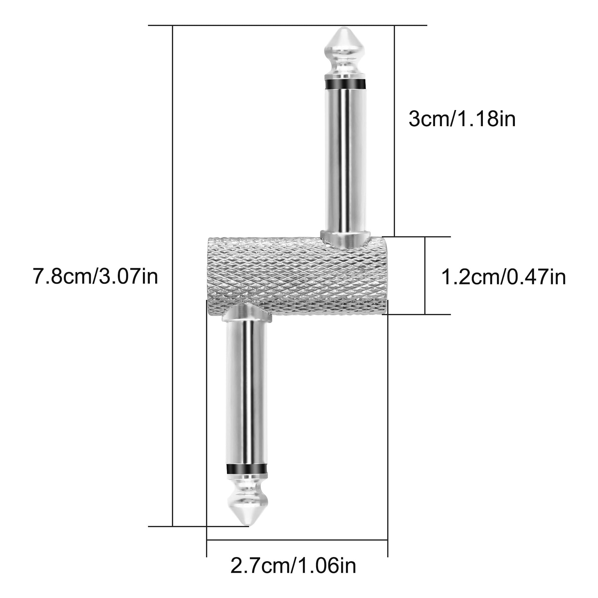 MEIRIYFA Guitar Pedal Patch Connector Z Type 6.35mm 1/4″ Effect Couplers Mono Male to Male Adapter Audio Converter Connector for Electric Guitars Pedal-boardel 4Pcs (Z Type-Silver)