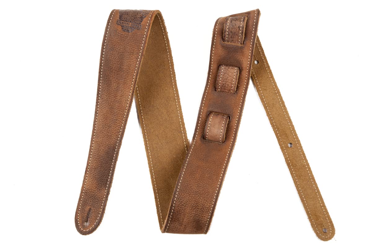 Fender 0990660050 Road Worn Leather Guitar Strap, 2in, Brown