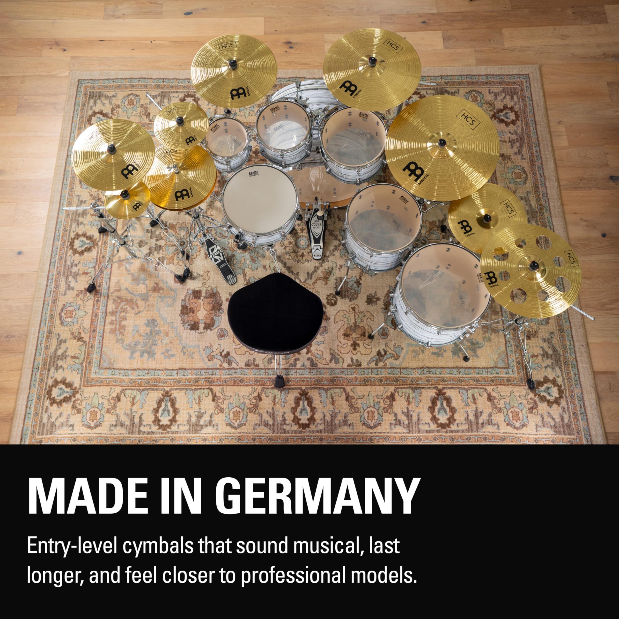 Meinl 12” China Cymbal – HCS Traditional Finish Brass for Drum Set, Made In Germany, 2-YEAR WARRANTY (HCS12CH)