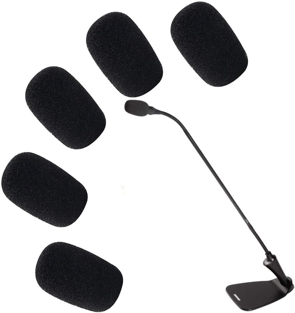 5-Pack Professional Foam Windshield for Shure CVG18-B/C – Studio-Grade Microphone Filter for Gooseneck Condenser Mics, Black Sponge Noise Reduction Covers