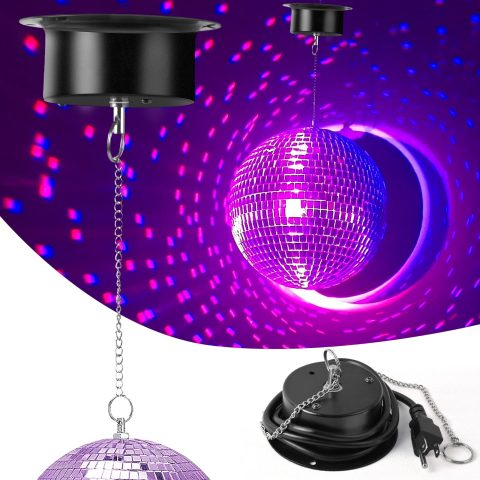 Heavy Duty Mirror Ball Motor 5 RPM, Palujorty Disco Ball Motor Plug in for 4”- 16” Balls (No Lights)