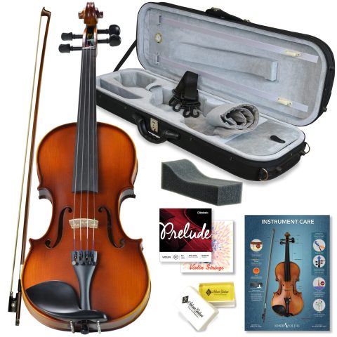 Bunnel Pupil Violin Outfit 1/16 Size Clearance By Kennedy Violins – Carrying Case and Accessories Included – Solid Maple Wood and Ebony Fittings RB300