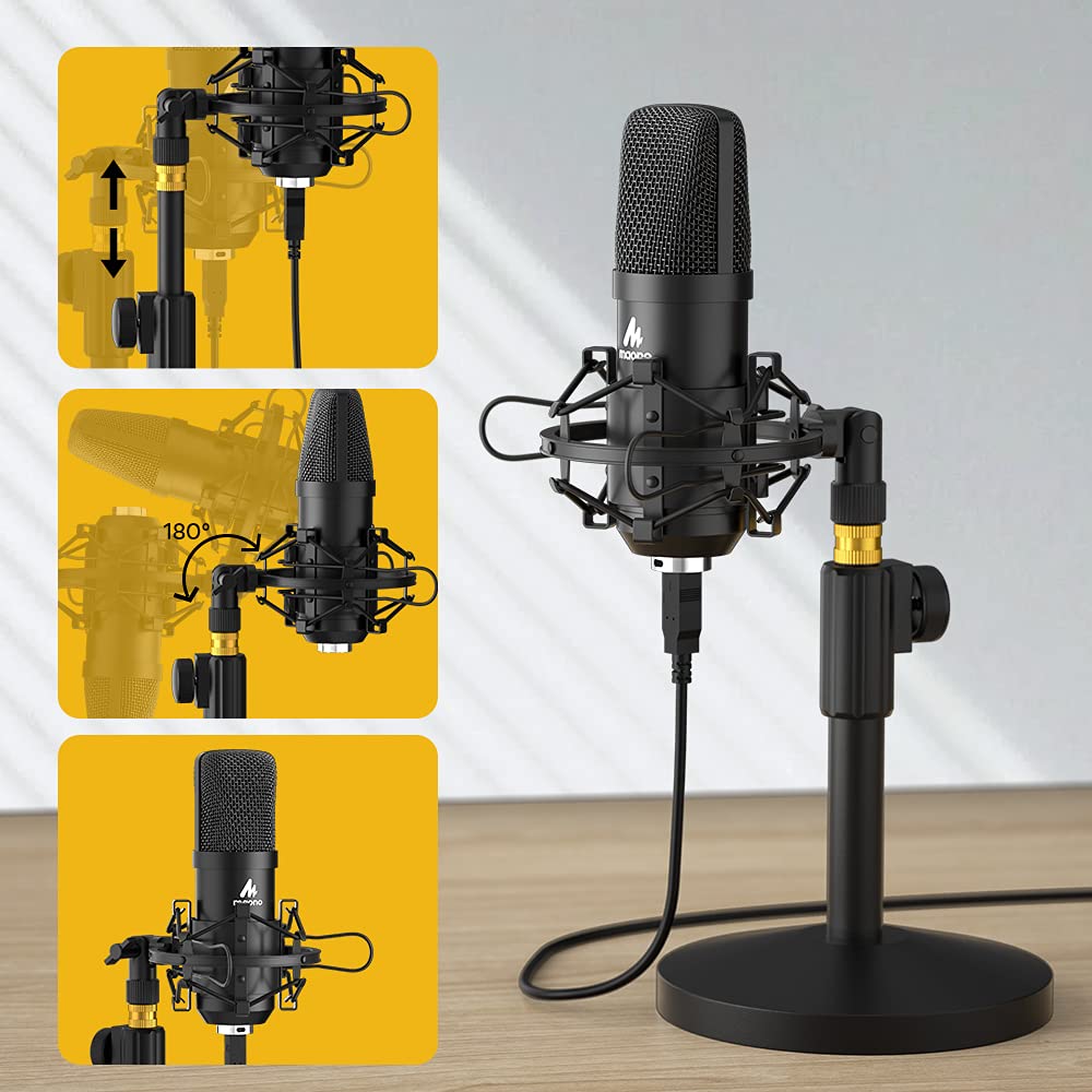MAONO A04T USB Condenser Microphone Kit, 192kHz/24bit for PC Podcasting