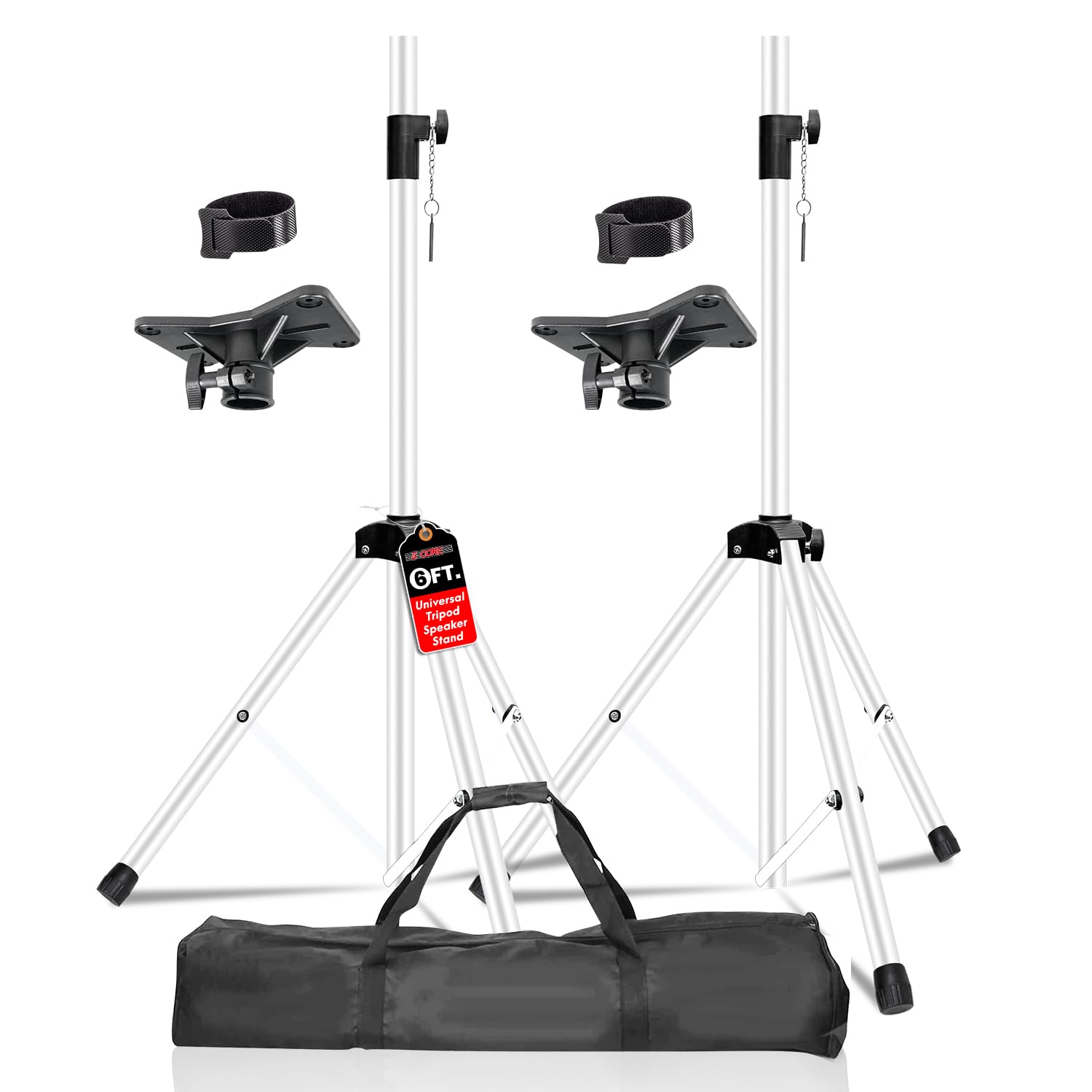 5 Core Speaker Stand Tripod Pair Adjustable PA DJ Universal Pole Mount