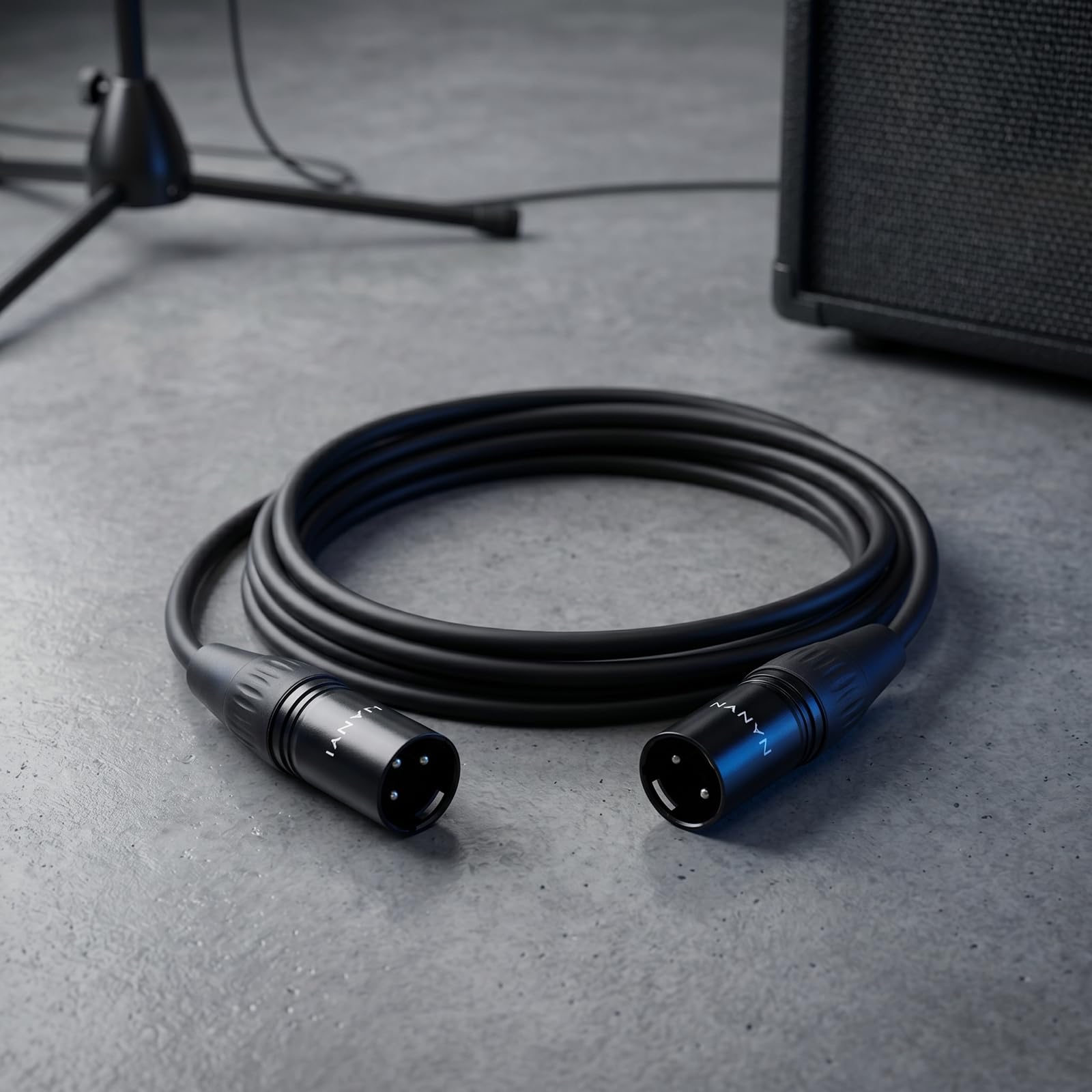 NANYI XLR Male to Male Microphone Cable, 3-Pin, DMX Patch Cord, 10ft