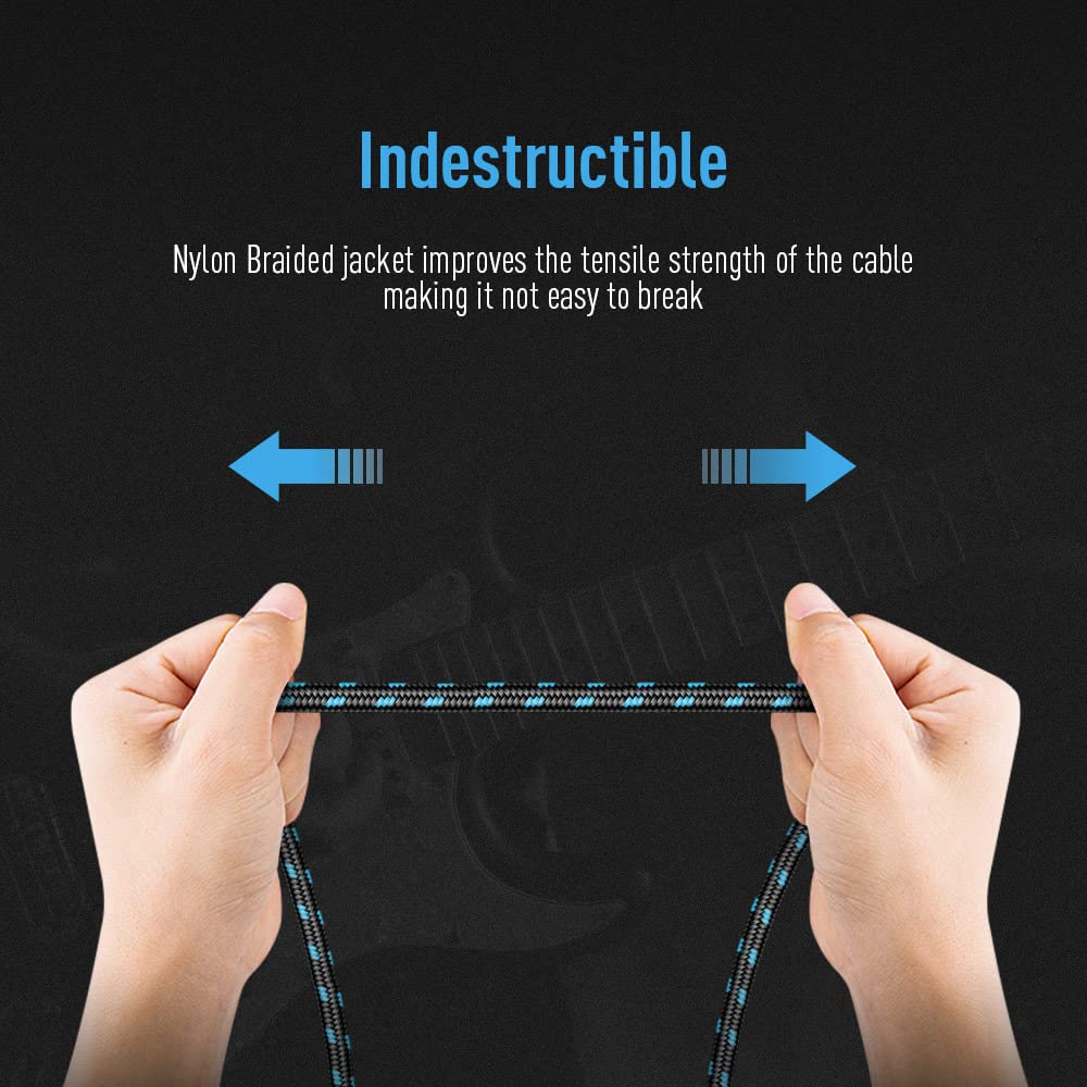 Instrument Cable (20ft/6m, Right Angle to Straight)