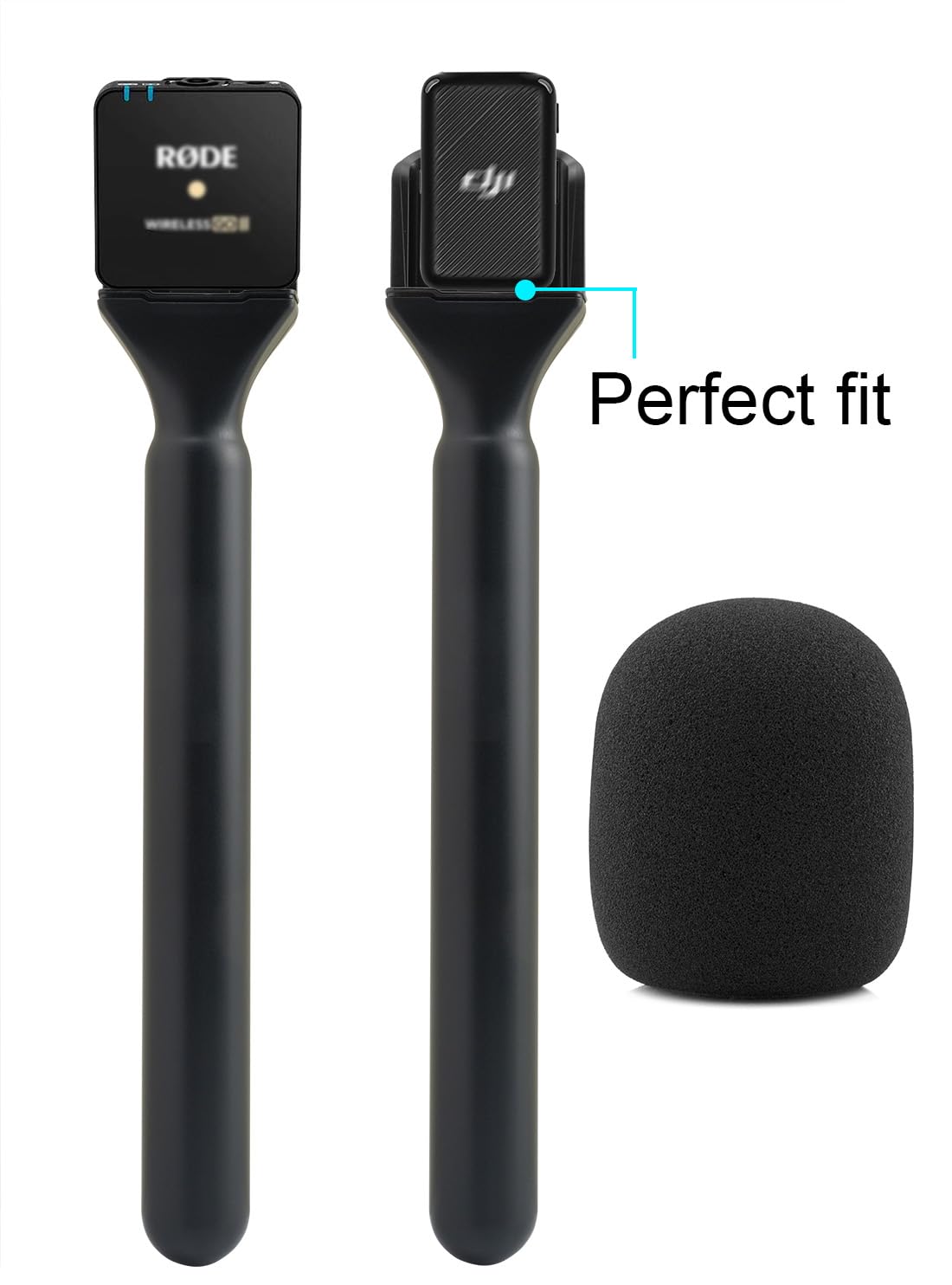 JCMOYUTY for DJI Mic Stand, Holder for DJI Mic 1/2 / Rode Wireless GO II, Wireless Interview Microphone Adapter Handheld Mount Adapter for Hollyland Lark M1 /C1 / 150 / Synco G1/A2 / Movo and More
