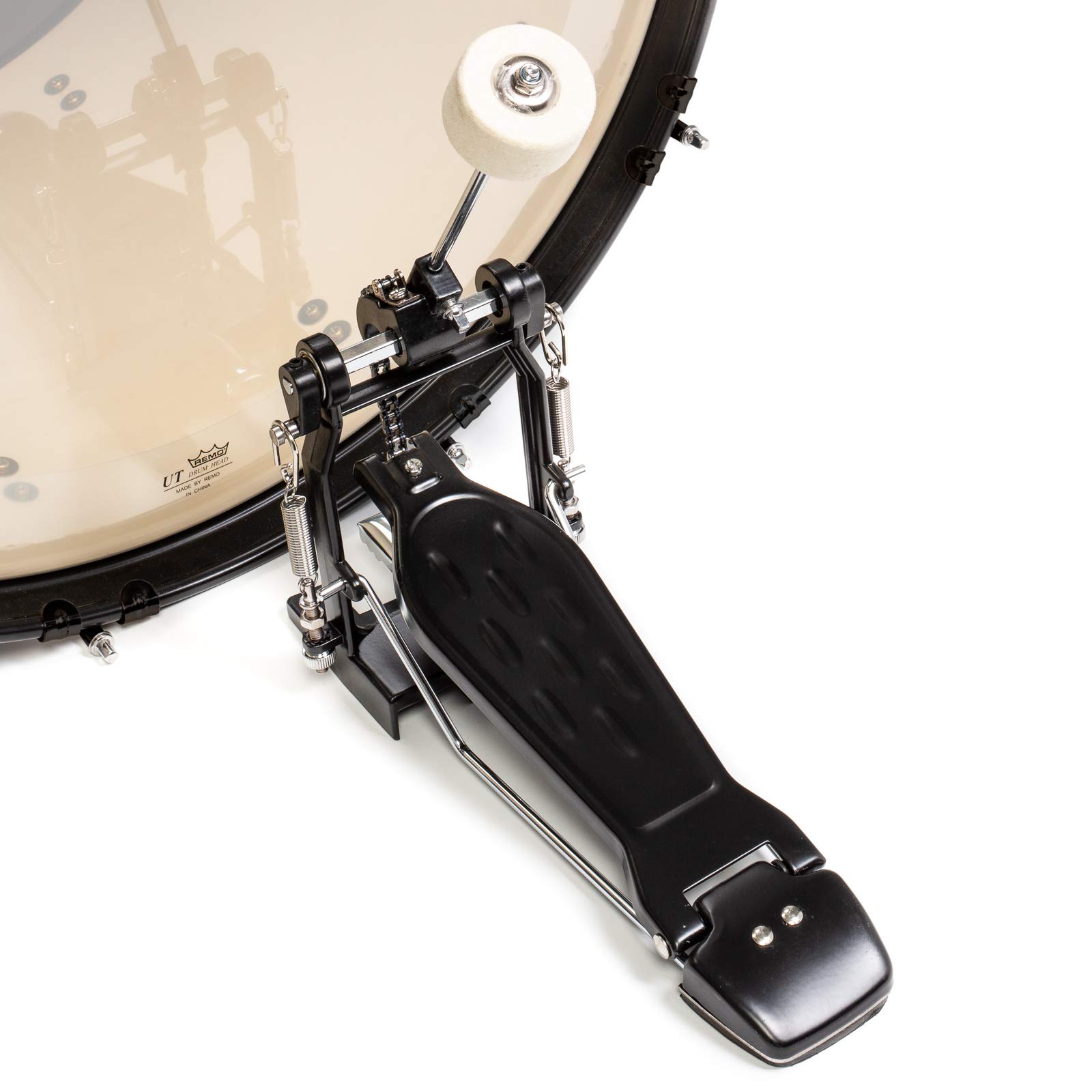 Ashthorpe 5-Piece Complete Full Size Adult Drum Set with Remo Batter Heads – Black