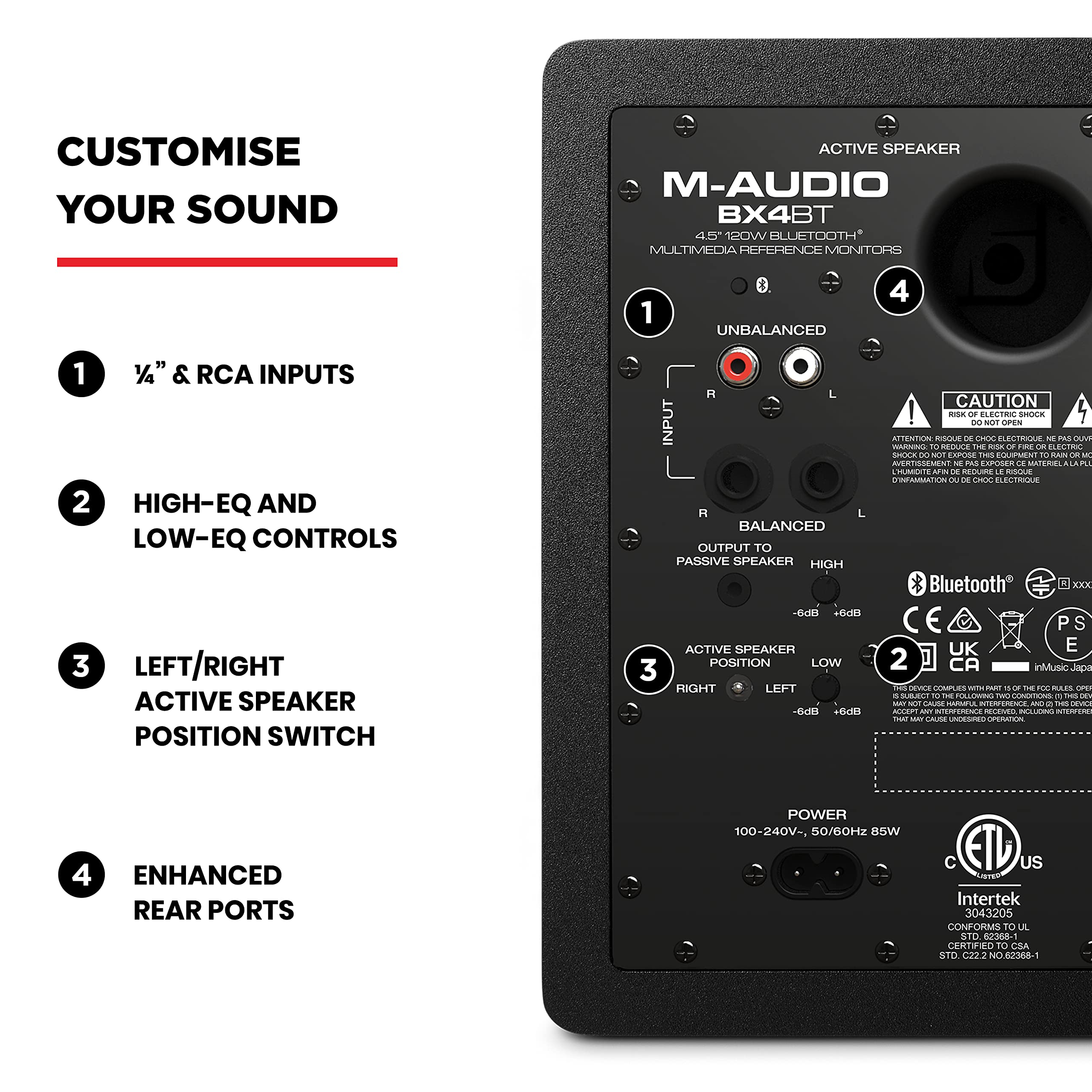 M-AUDIO BX4BT 4.5″ Bluetooth Studio Monitors Pair
