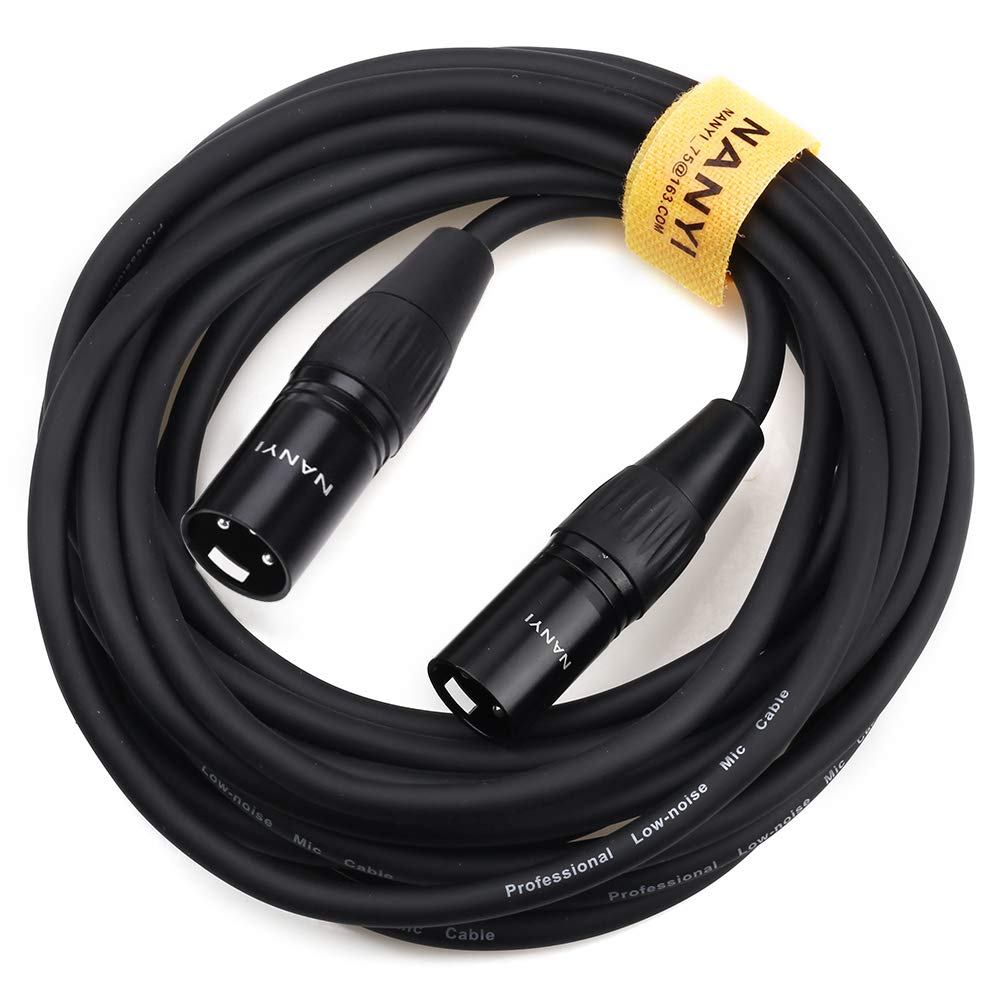 NANYI XLR Male to Male Microphone Cable, 3-Pin, DMX Patch Cord, 10ft