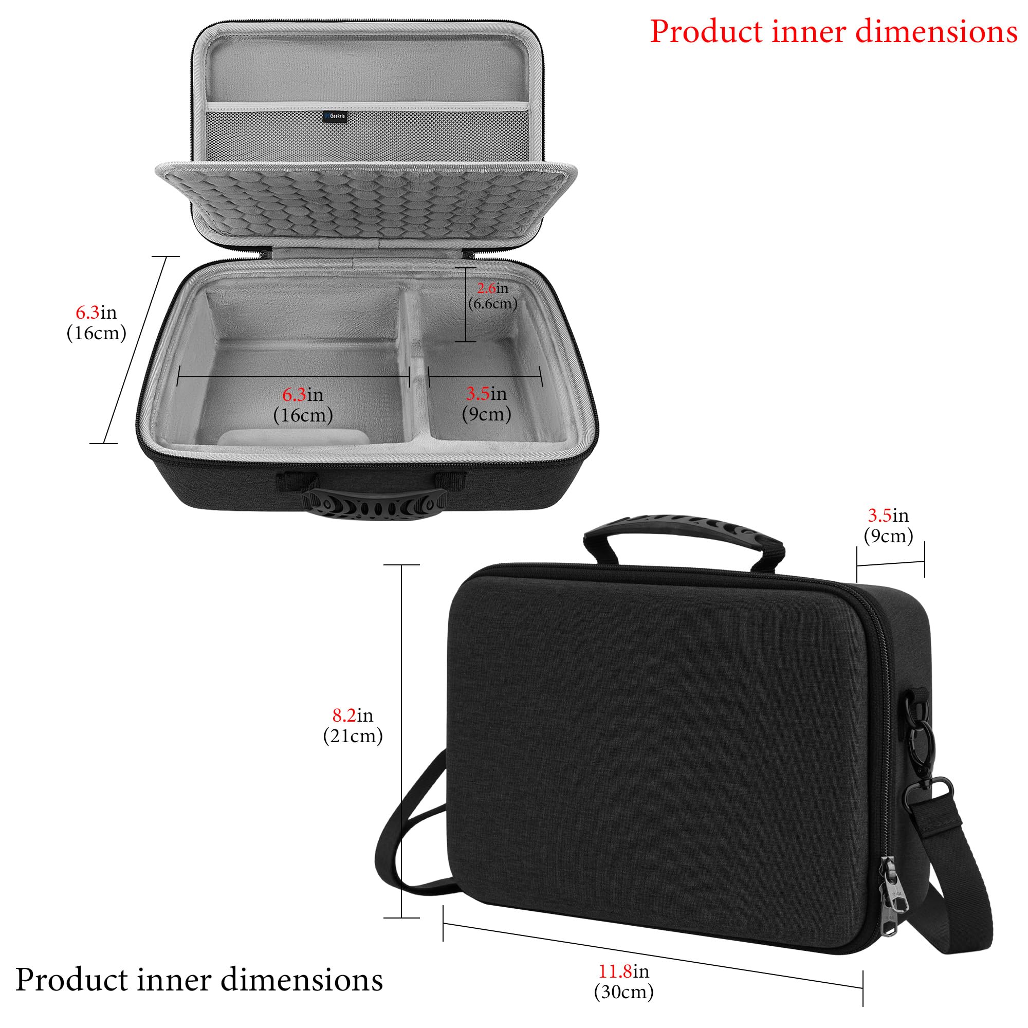 GEEKRIA Audio Interface Carrying Case, Compatible with Universal Audio Apollo Twin X DUO/Twin X QUAD/Twin X DUO Gen 2/ Twin X QUAD Gen 2, EVA Hard Shell Travel Bag (Dark Gray)