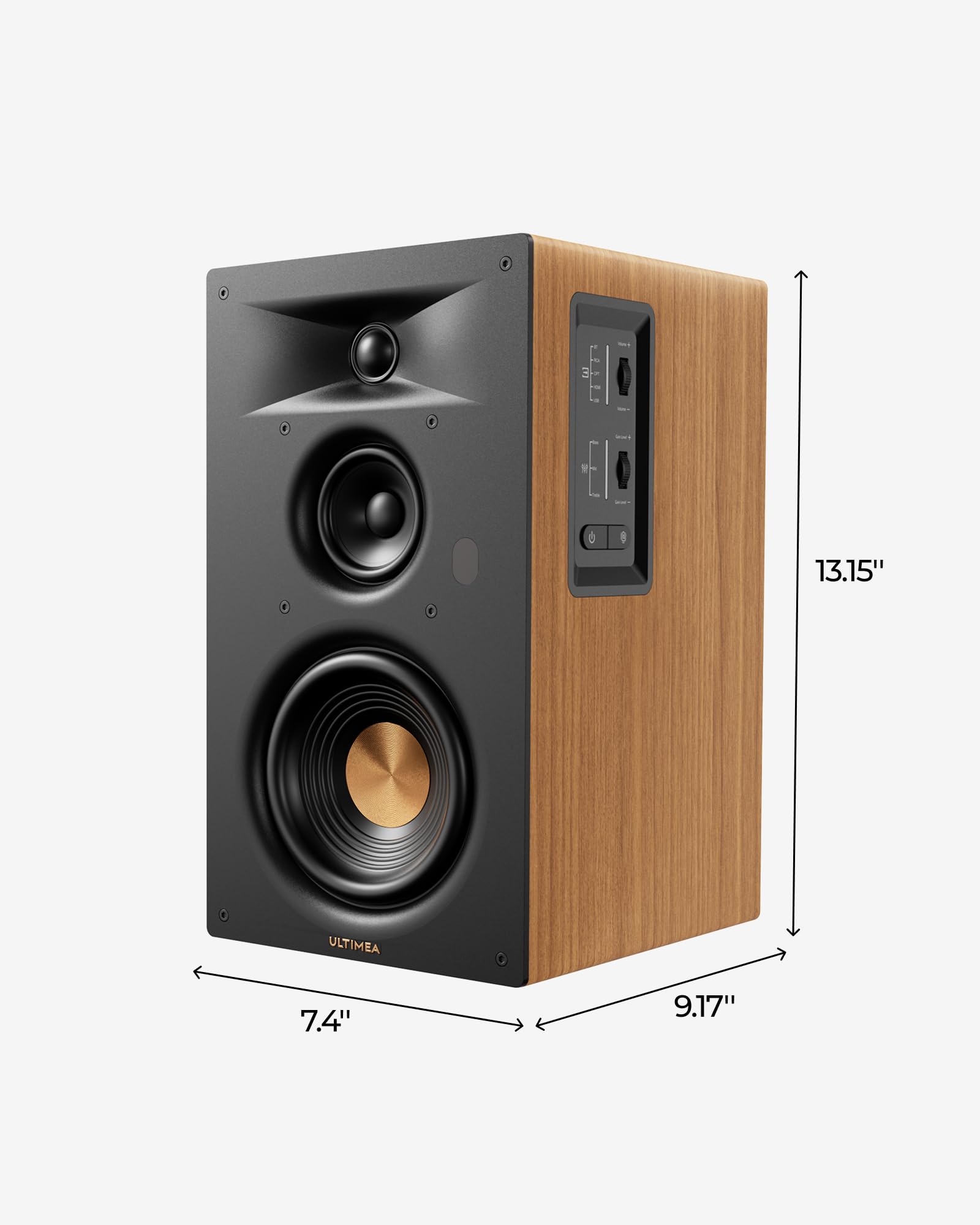 ULTIMEA 3-Way Powered Bookshelf Speakers, Wireless Studio Monitors, BS-3
