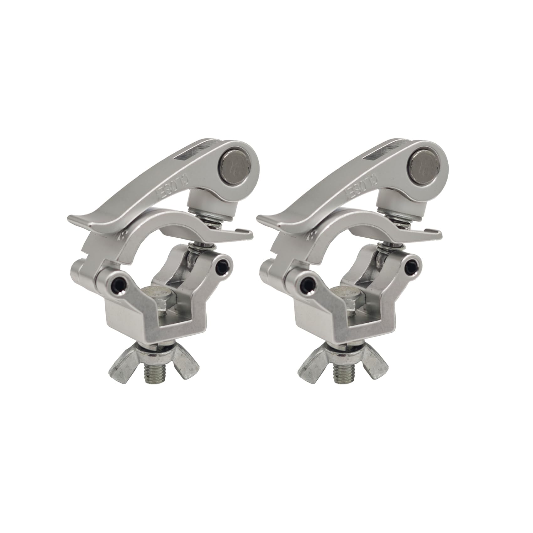 2 Pcs Stage Lighting Clamp 1-1.14 Inch Lighting Mount Fits 25-29mm OD Pipe Duty 165lb Hook Clamp for Projector Par Light Spotlight (Silver)