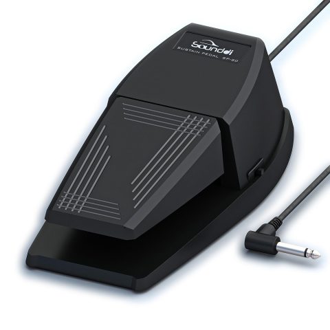 Universal Sustain Pedal for Digital Pianos – Extra-Wide Ergonomic Design with Anti-Slip Silicone Pads, Tilted Comfort Surface & Polarity Switch (Applicable to All brands on the market)